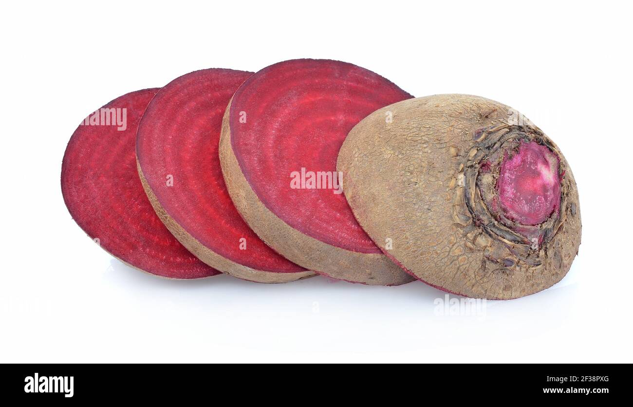 Slice fresh beetroot isolated on white background Stock Photo