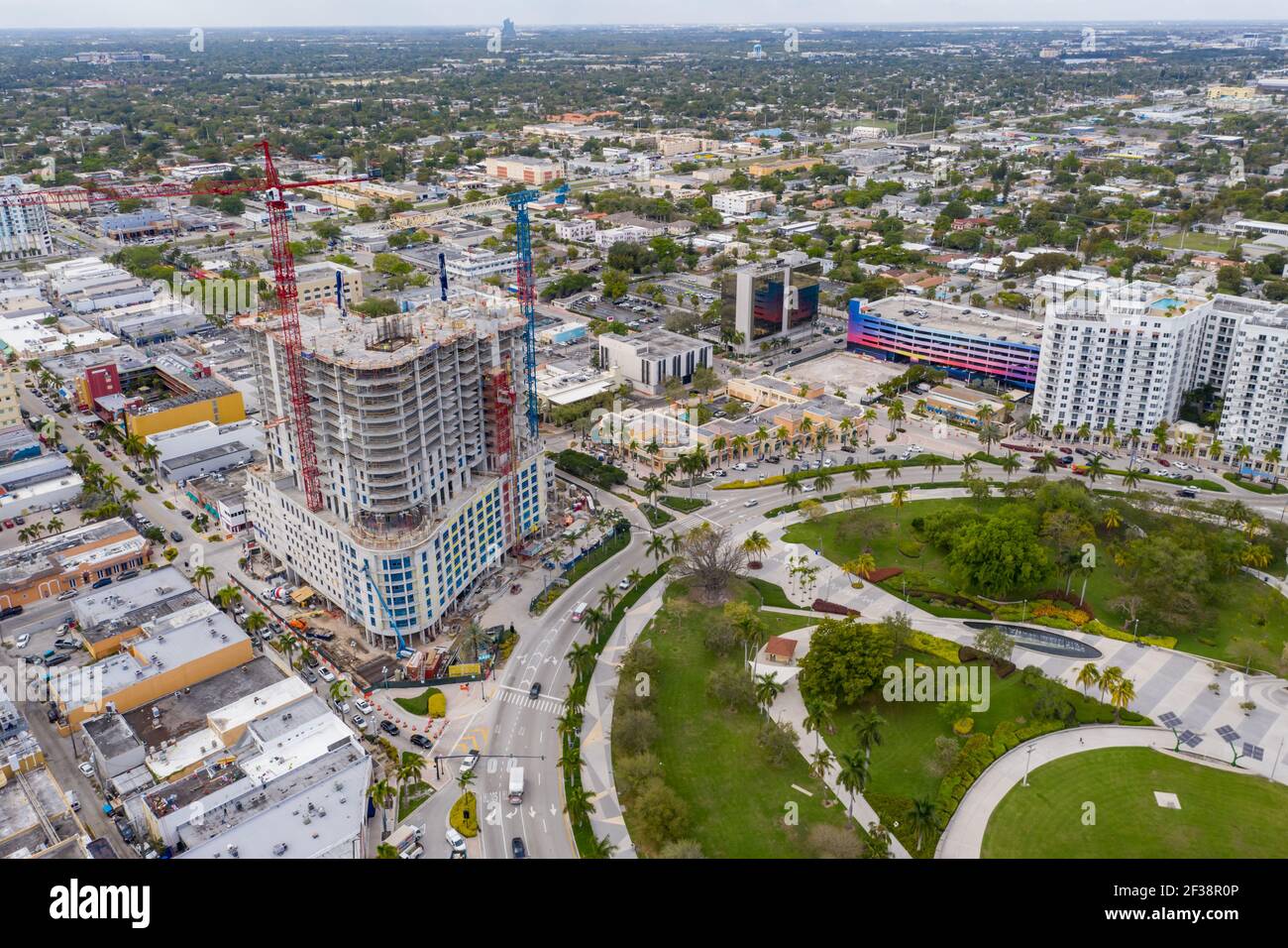Aerial photo The Block 40 project EB 5 construction site Hollywood