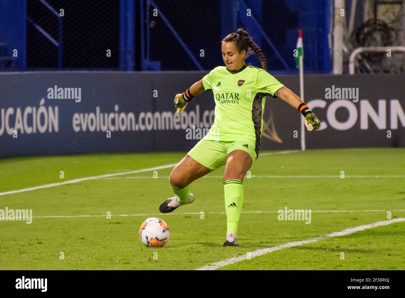 Buenos Aires, Argentina. 14th Mar, 2021. Laurina Oliveros (#1 Boca) during the game between Boca Juniors and America de Cali at Jose Amalfitani Stadium in Liniers, Buenos Aires, Argentina. Credit: SPP Sport Press Photo. /Alamy Live News Stock Photo