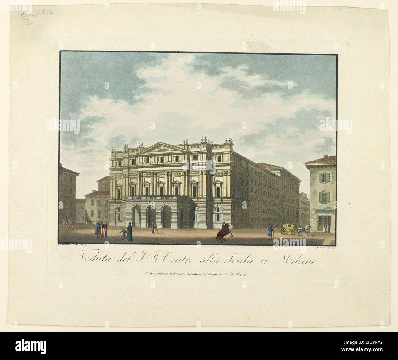 Print, La Scala Theater, Milan, 1815–1830 Stock Photo - Alamy