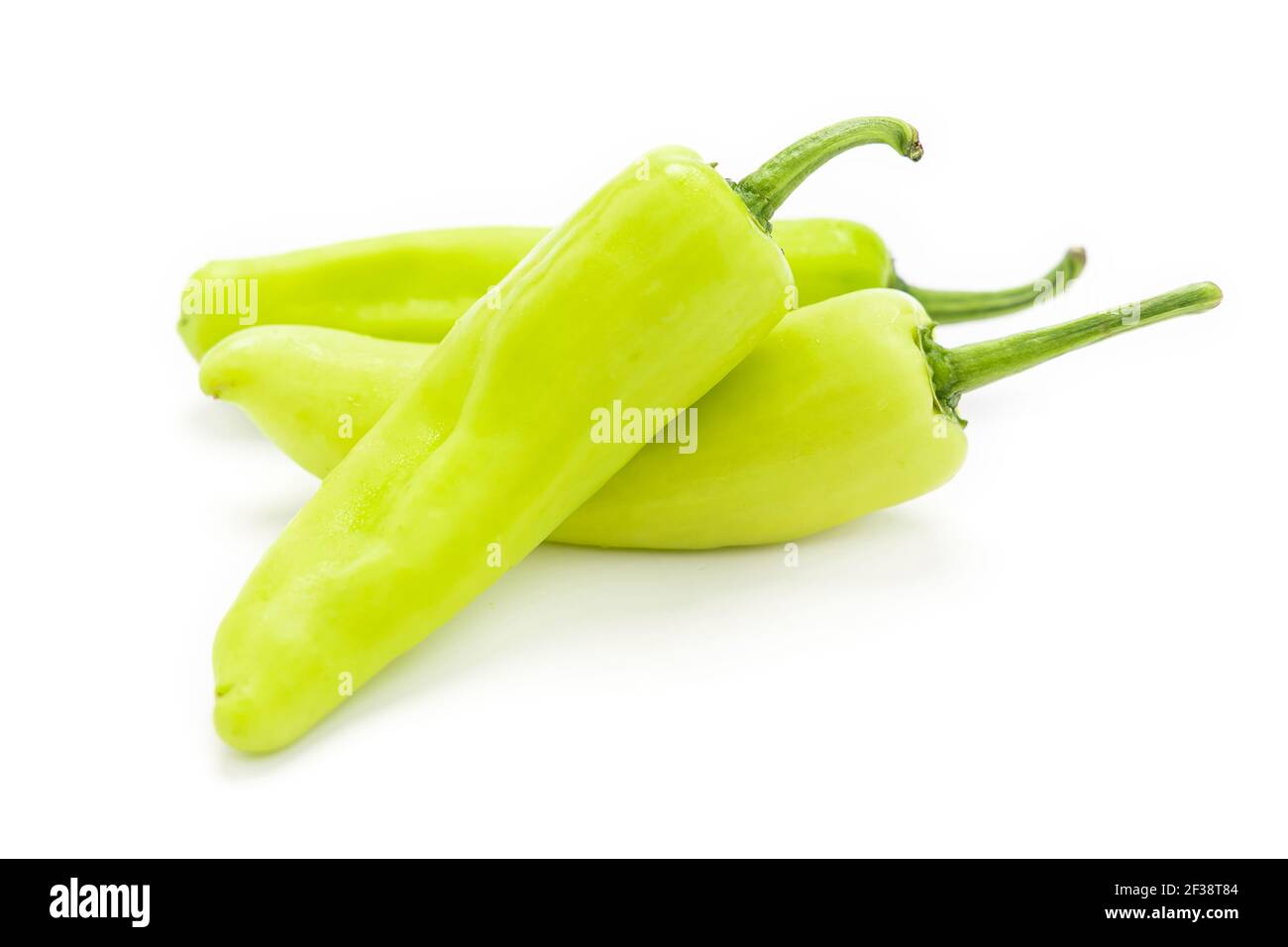 Green hot pepper isolated on white background Stock Photo - Alamy