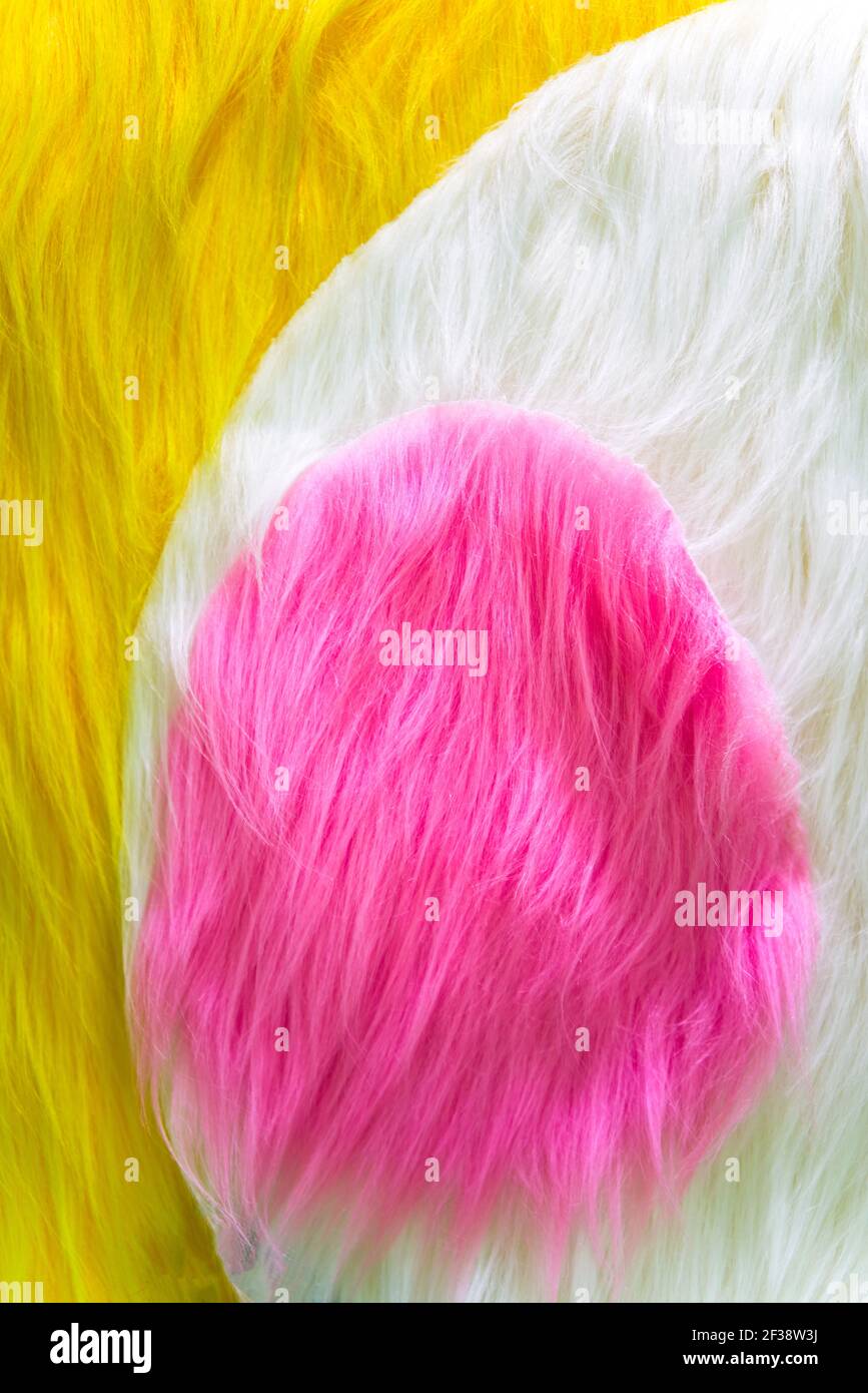 Yellow white pink fluff background wall Stock Photo Alamy