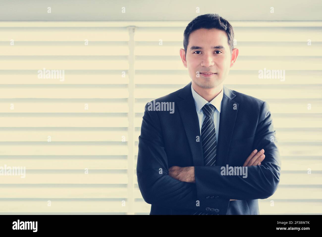 Happy smiling businessman with crossed arms pose hi-res stock ...