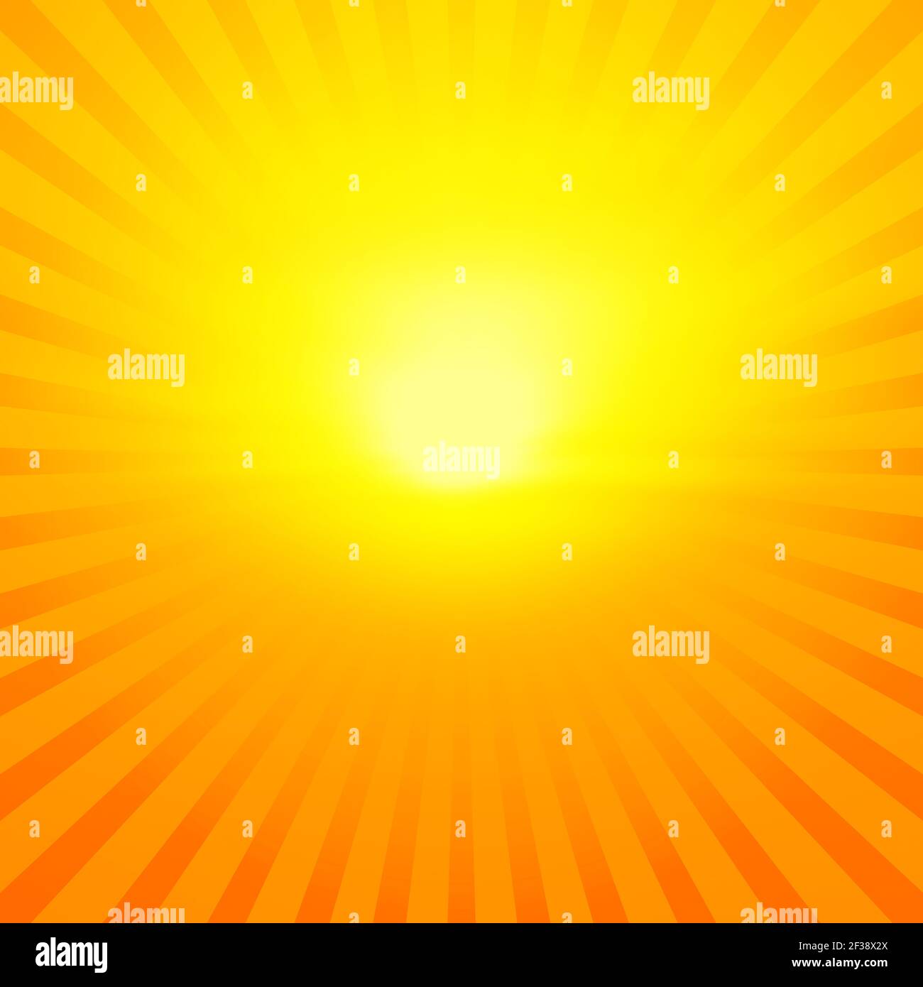 Bright orange sunburst (or radiate) abstract background Stock Photo