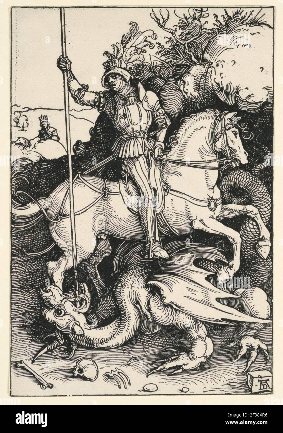 Print, St. George Killing the Dr, 1504–55 Stock Photo