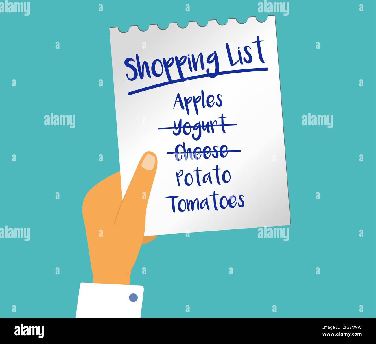List of purchased items Stock Vector Images Alamy
