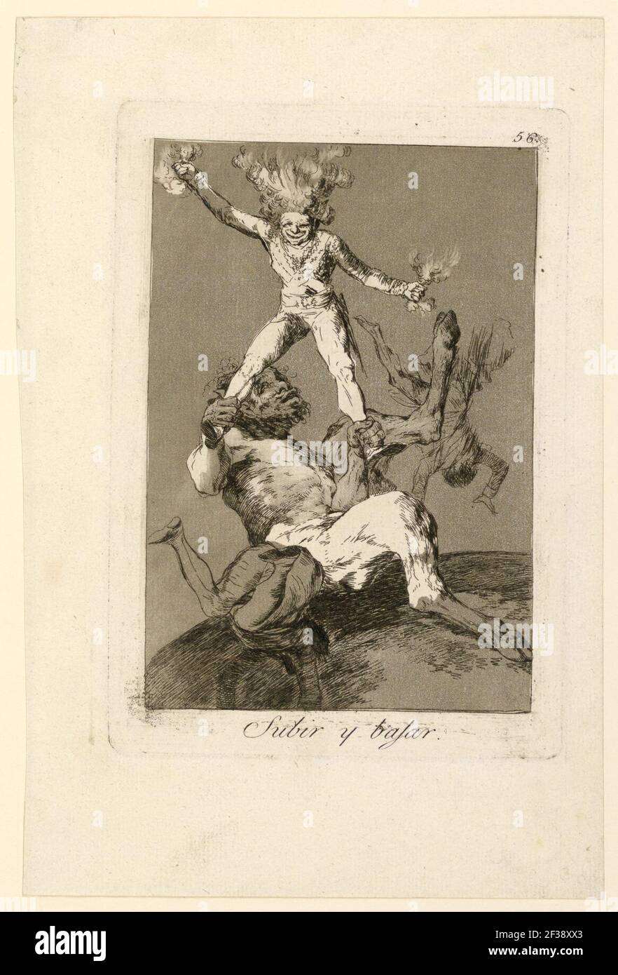 Print, Subir y Bajar (Up and Down), 1803 Stock Photo