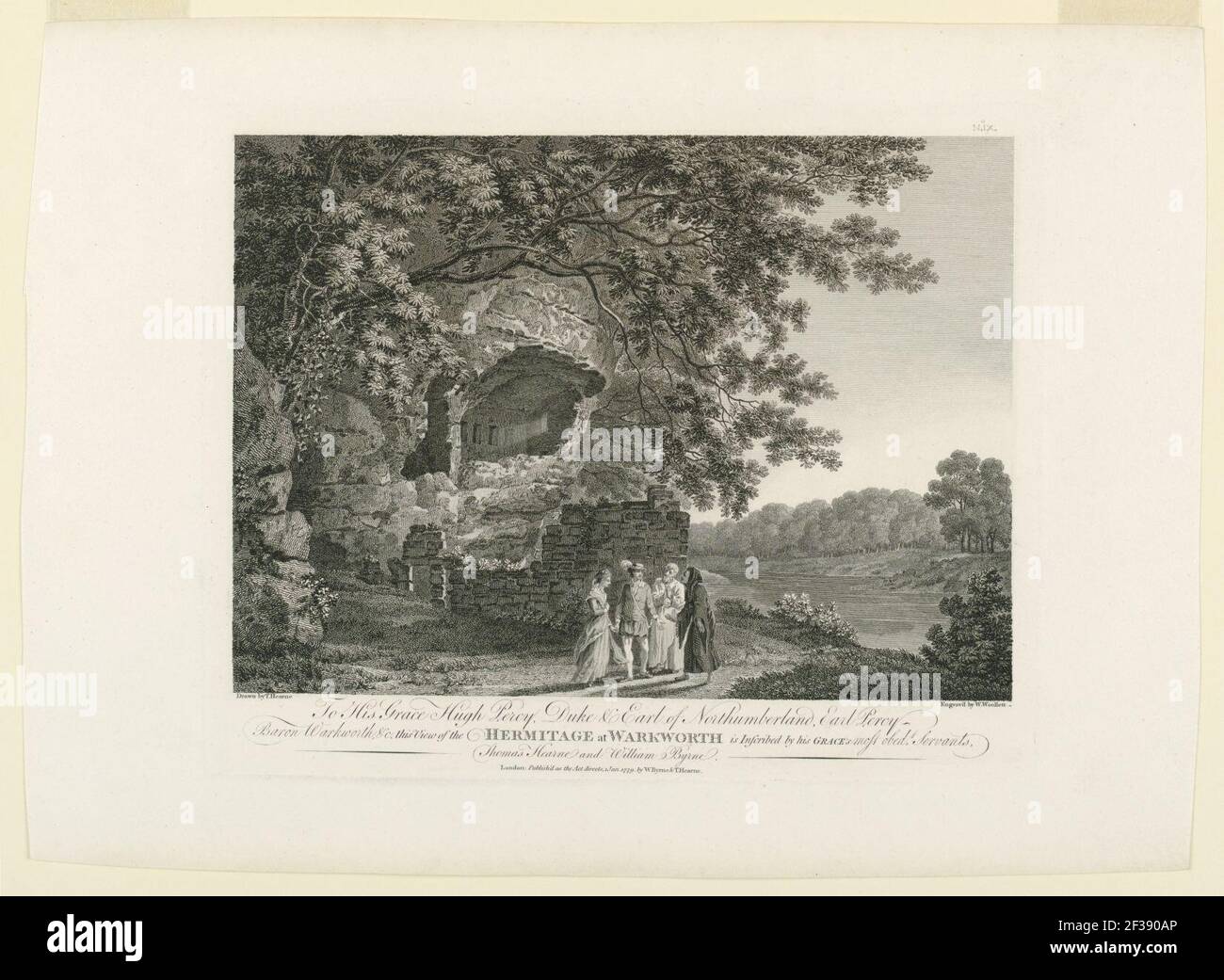 Print, View of The Hermitage at Warkworth, 1779 Stock Photo - Alamy