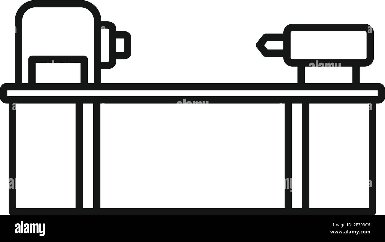 Cutter lathe icon, outline style Stock Vector
