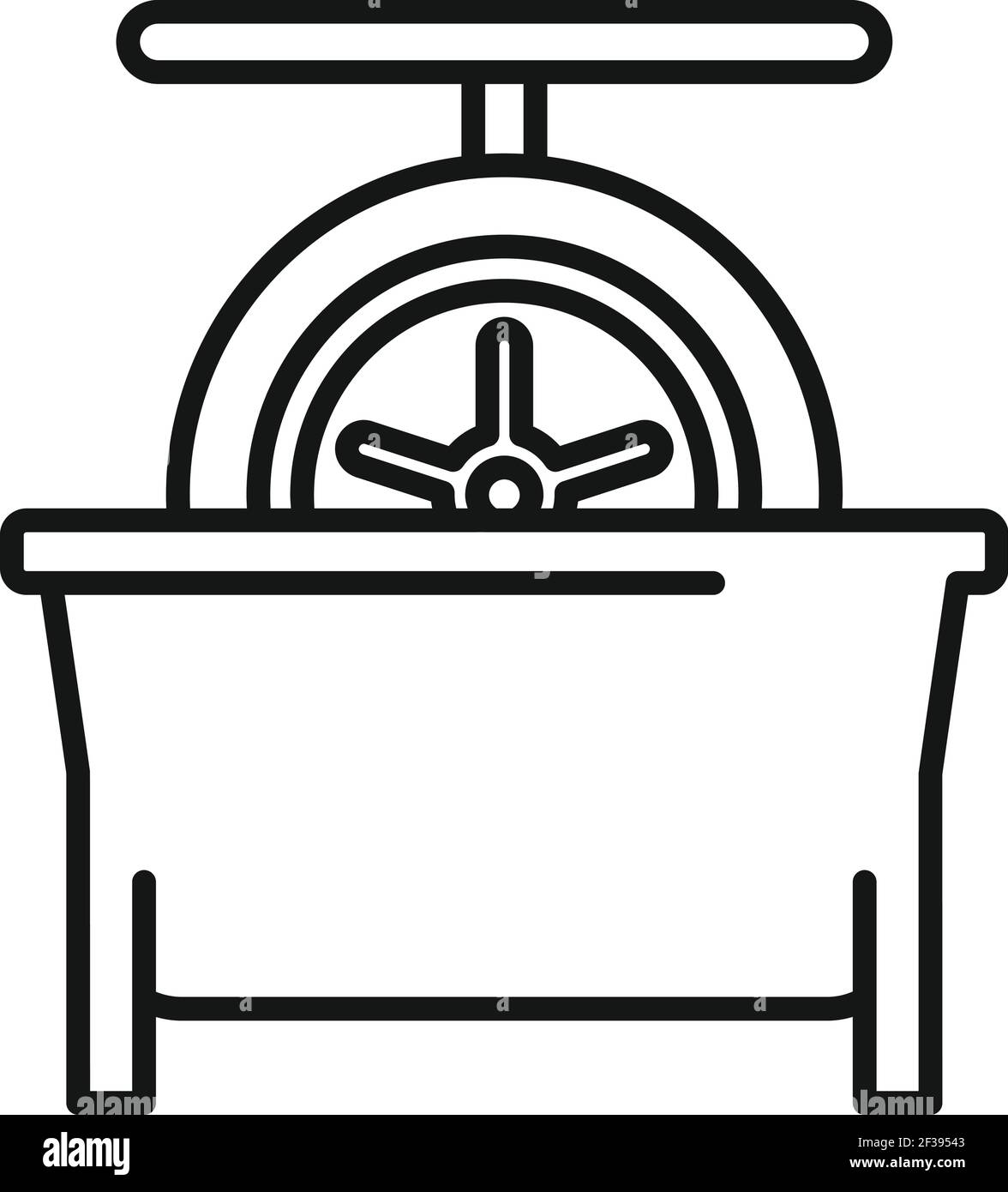Tire fitting calibration icon, outline style Stock Vector