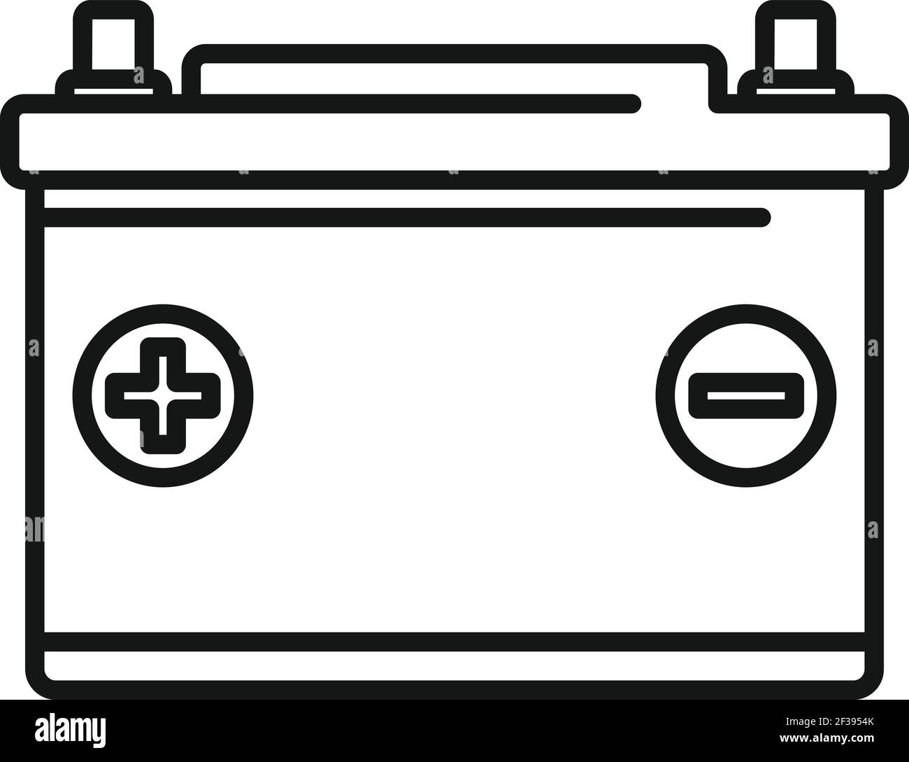 Car battery icon, outline style Stock Vector