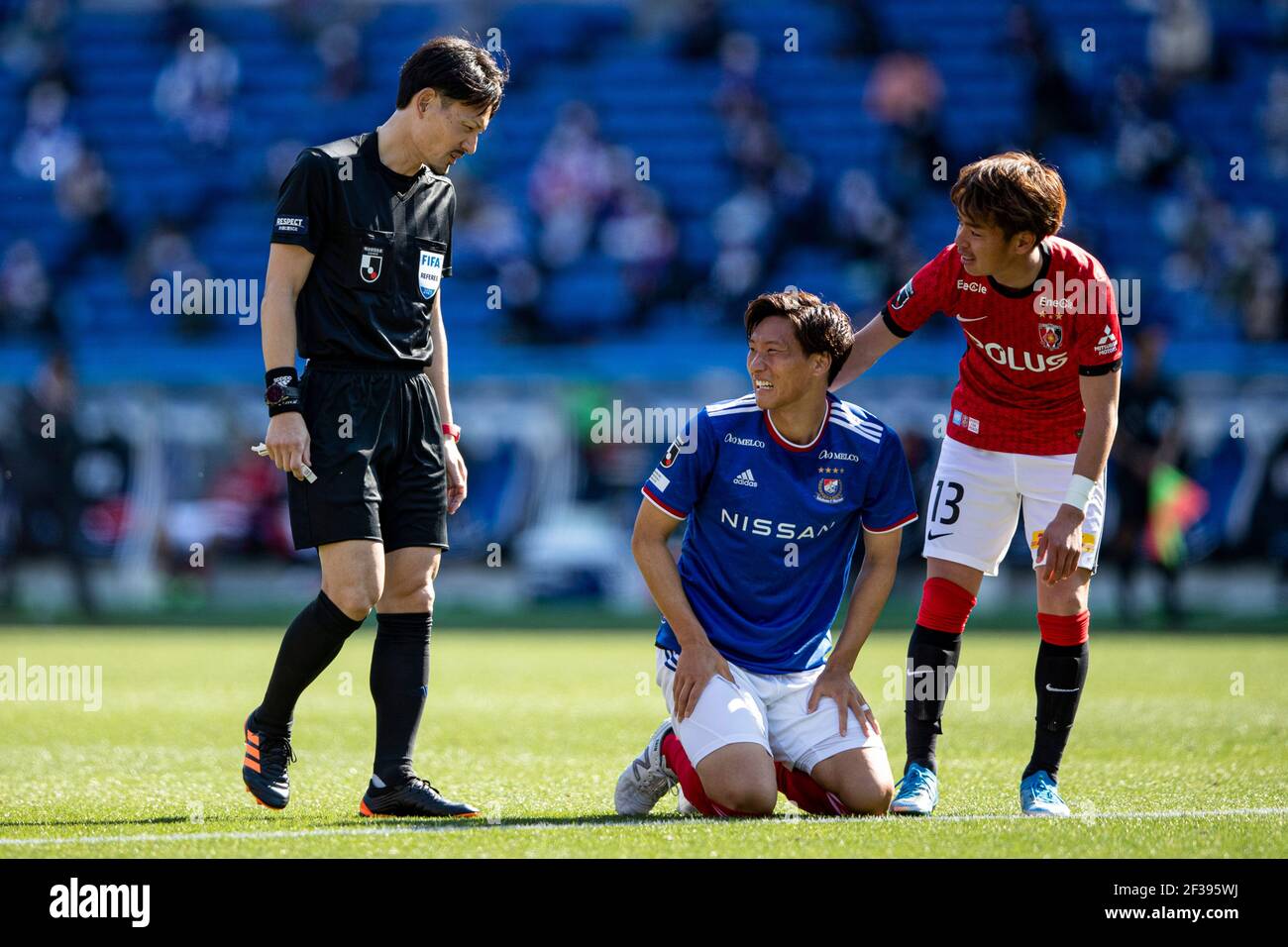 Nissan Stadium, Kanagawa, Japan. 14th Mar, 2021. (L to R) Ryuji Sato ...