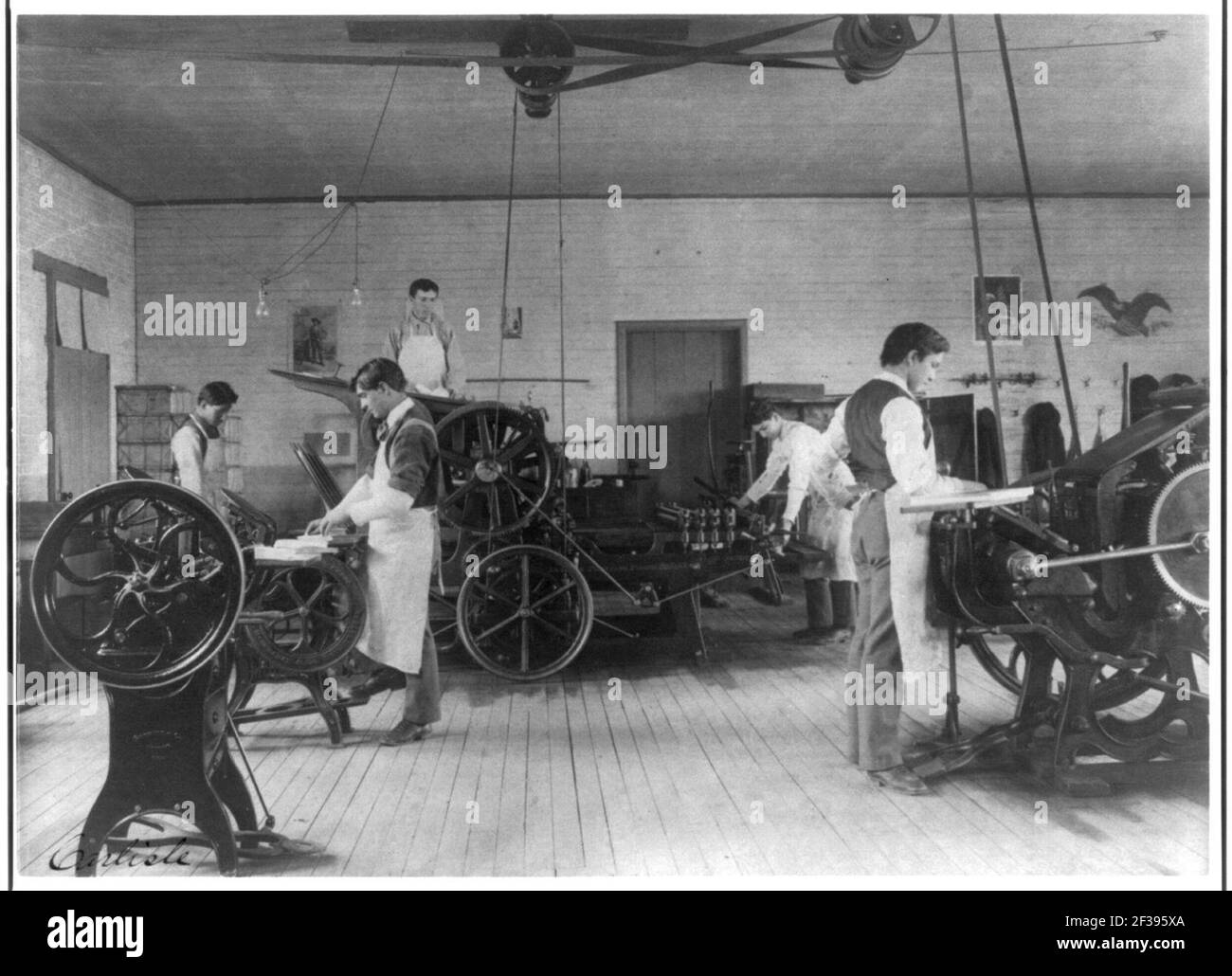 Printing press room, Carlisle Indian School, Carlisle, Pennsylvania
