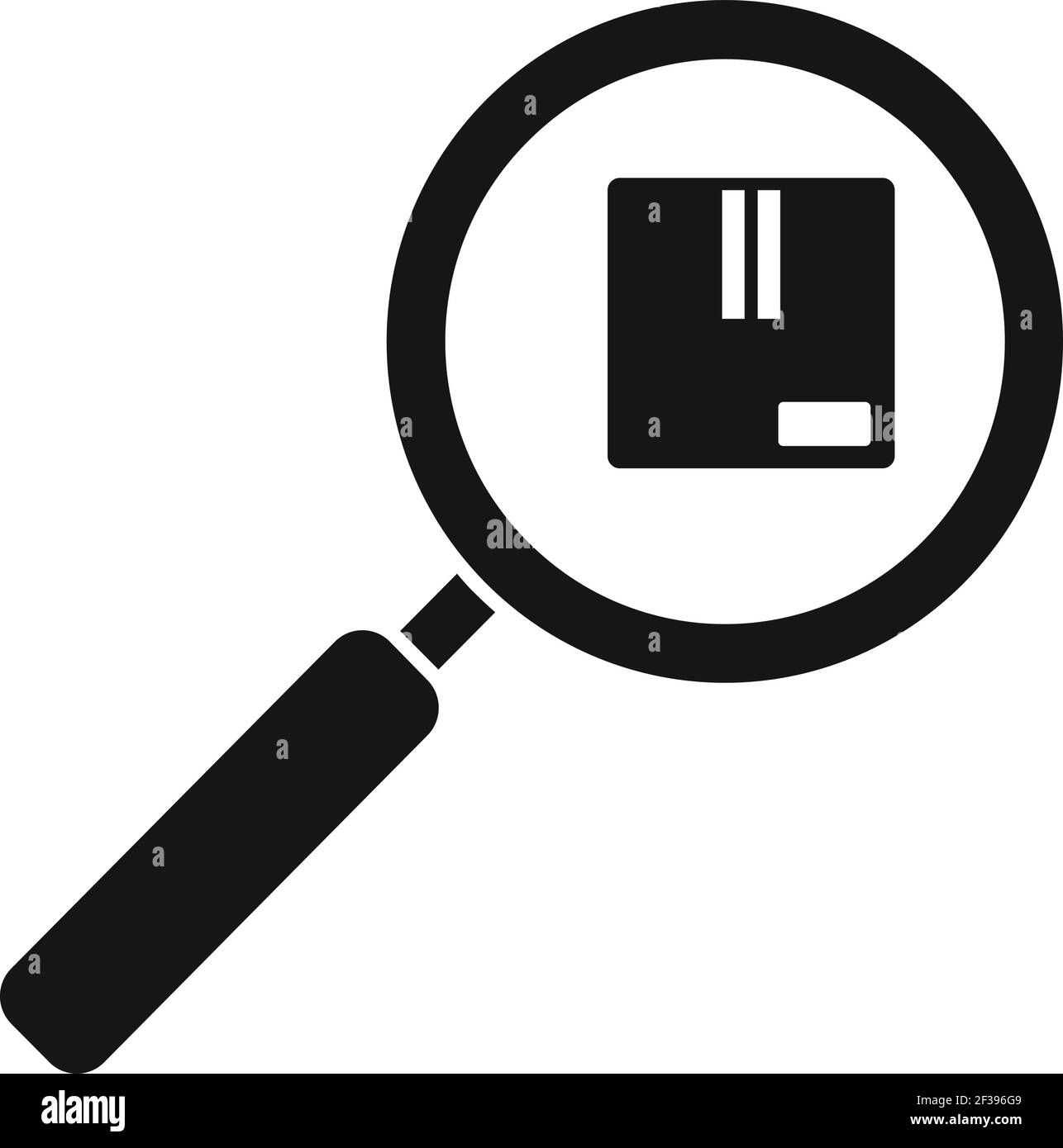 Search missed parcel icon, simple style Stock Vector