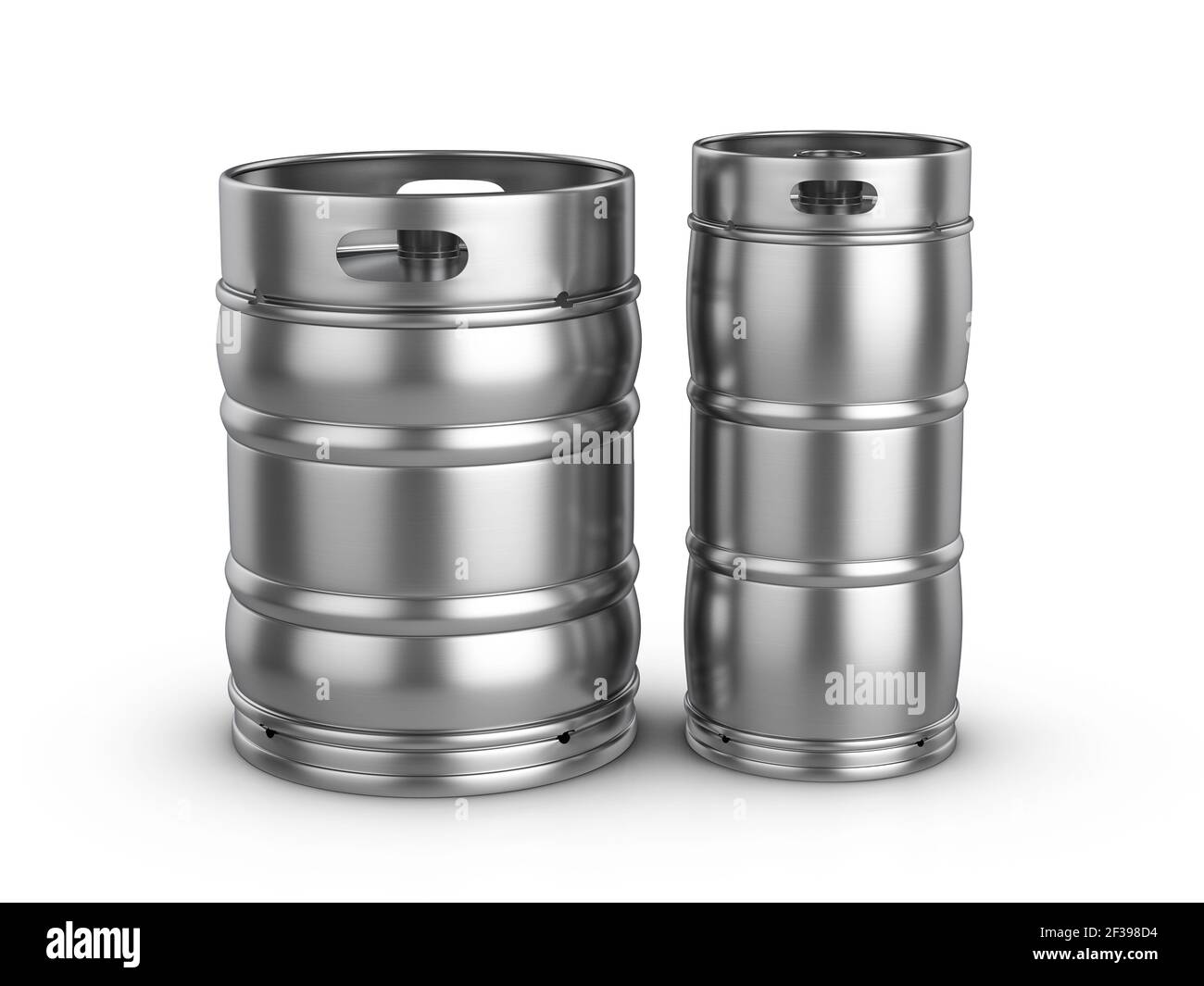 Beer kegs on a white background. 3d illustration Stock Photo Alamy