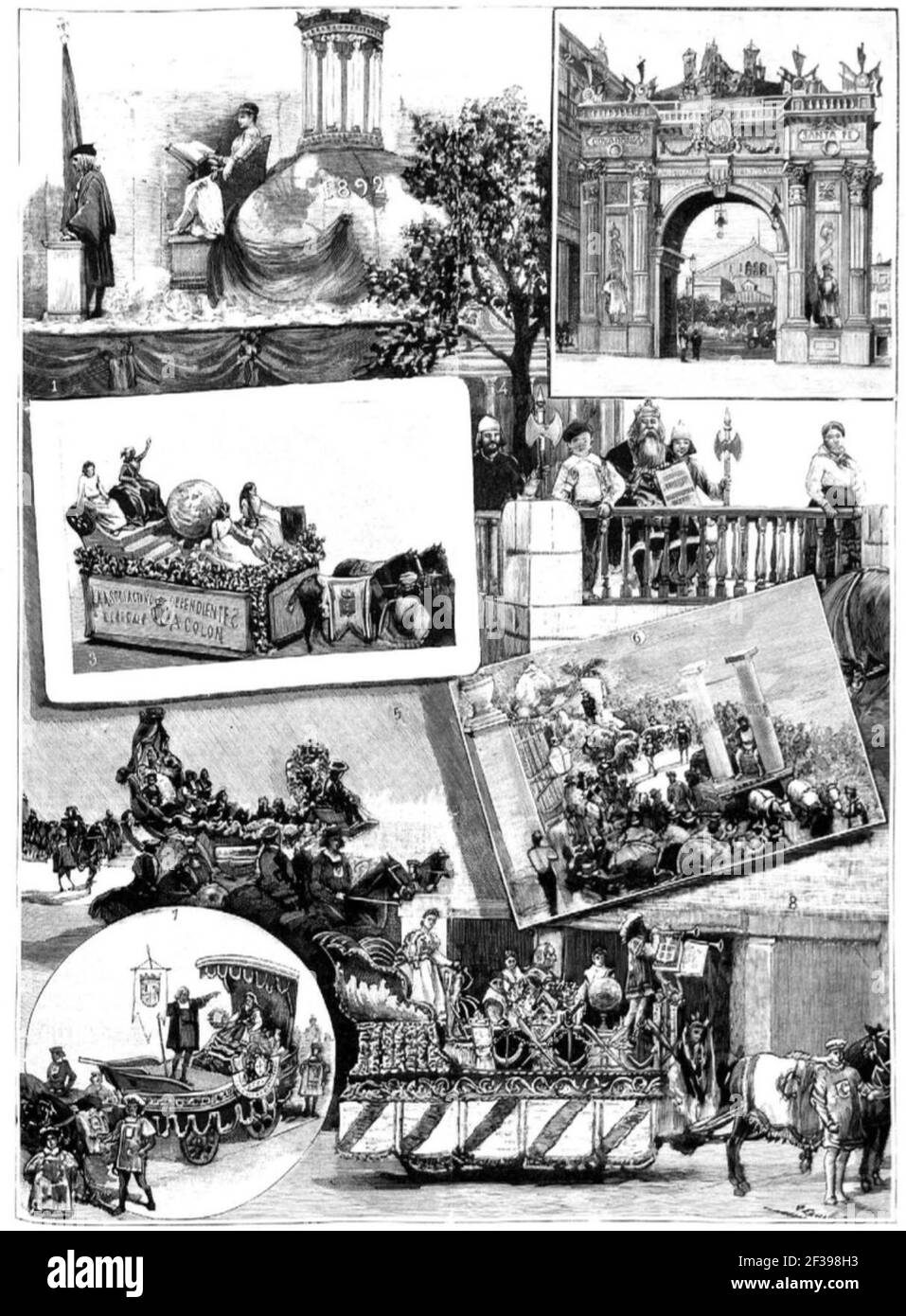 Procesión Cívico-Histórica (La Habana, 1892). Stock Photo