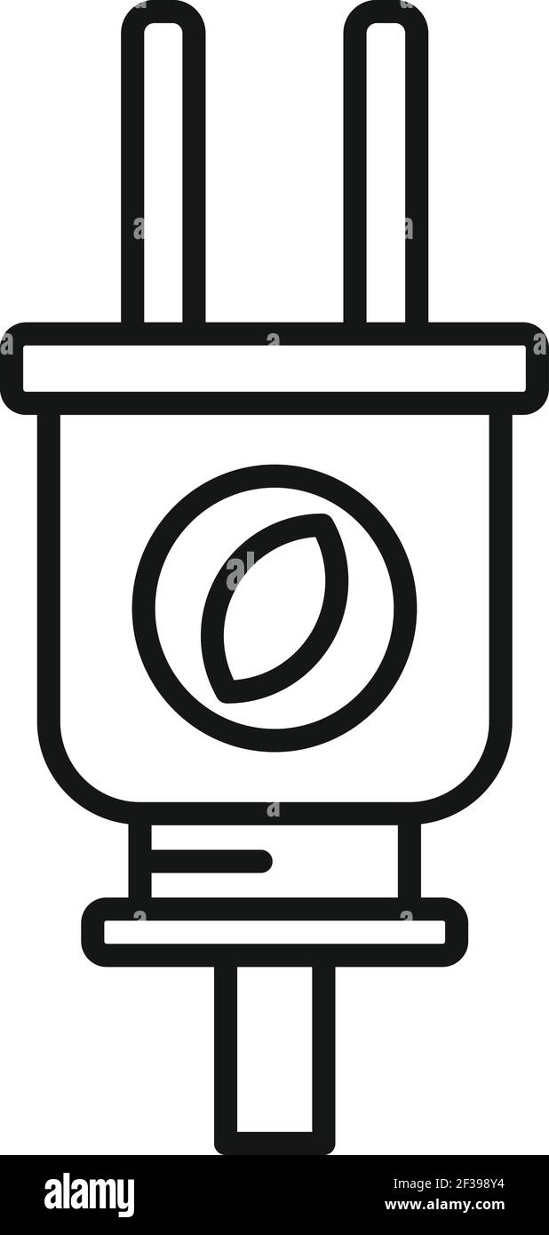 Eco energy plug icon, outline style Stock Vector Image & Art - Alamy
