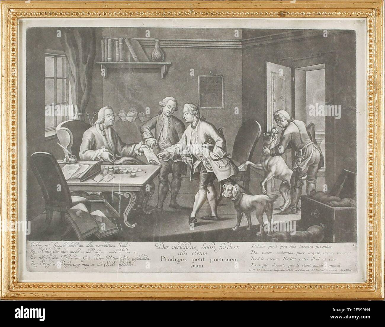 Prodigus petit portionem suam. Stock Photo