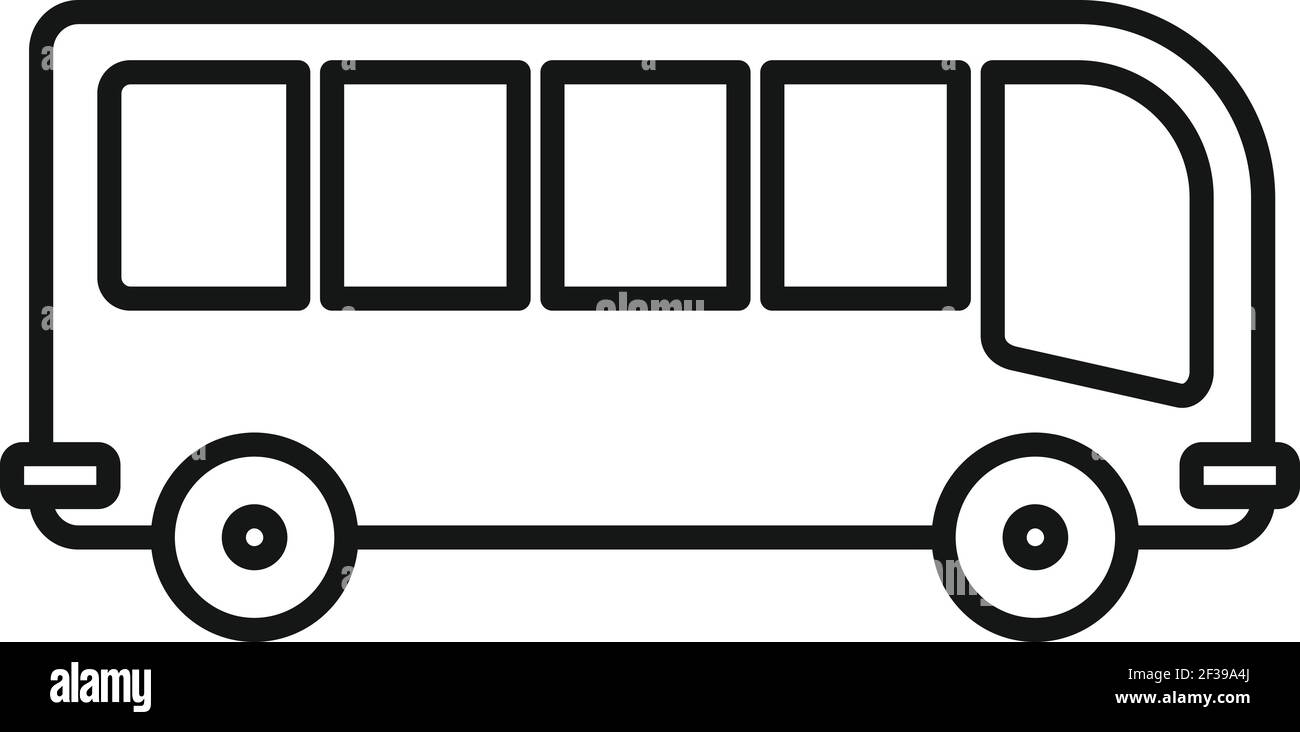 Travel bus icon, outline style Stock Vector