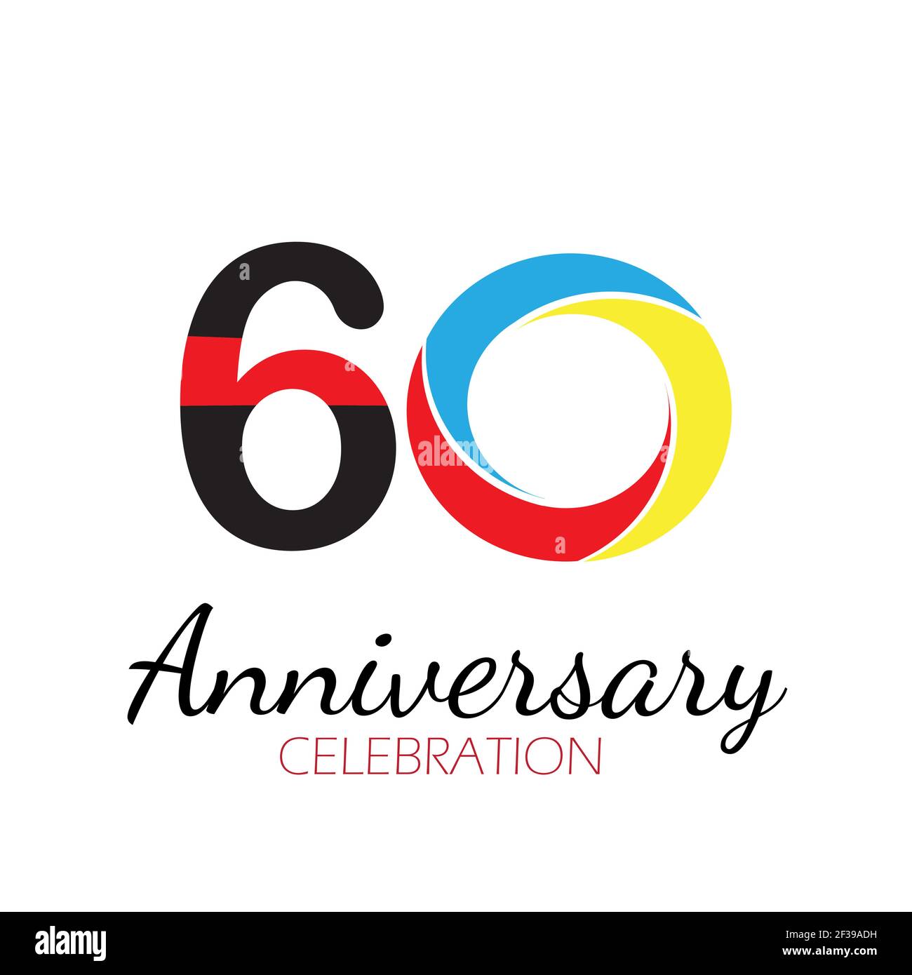 60 YEAR ANNIVERSARY CELEBRATION VECTOR DESIGN TEMPLATE ILLUSTRATION