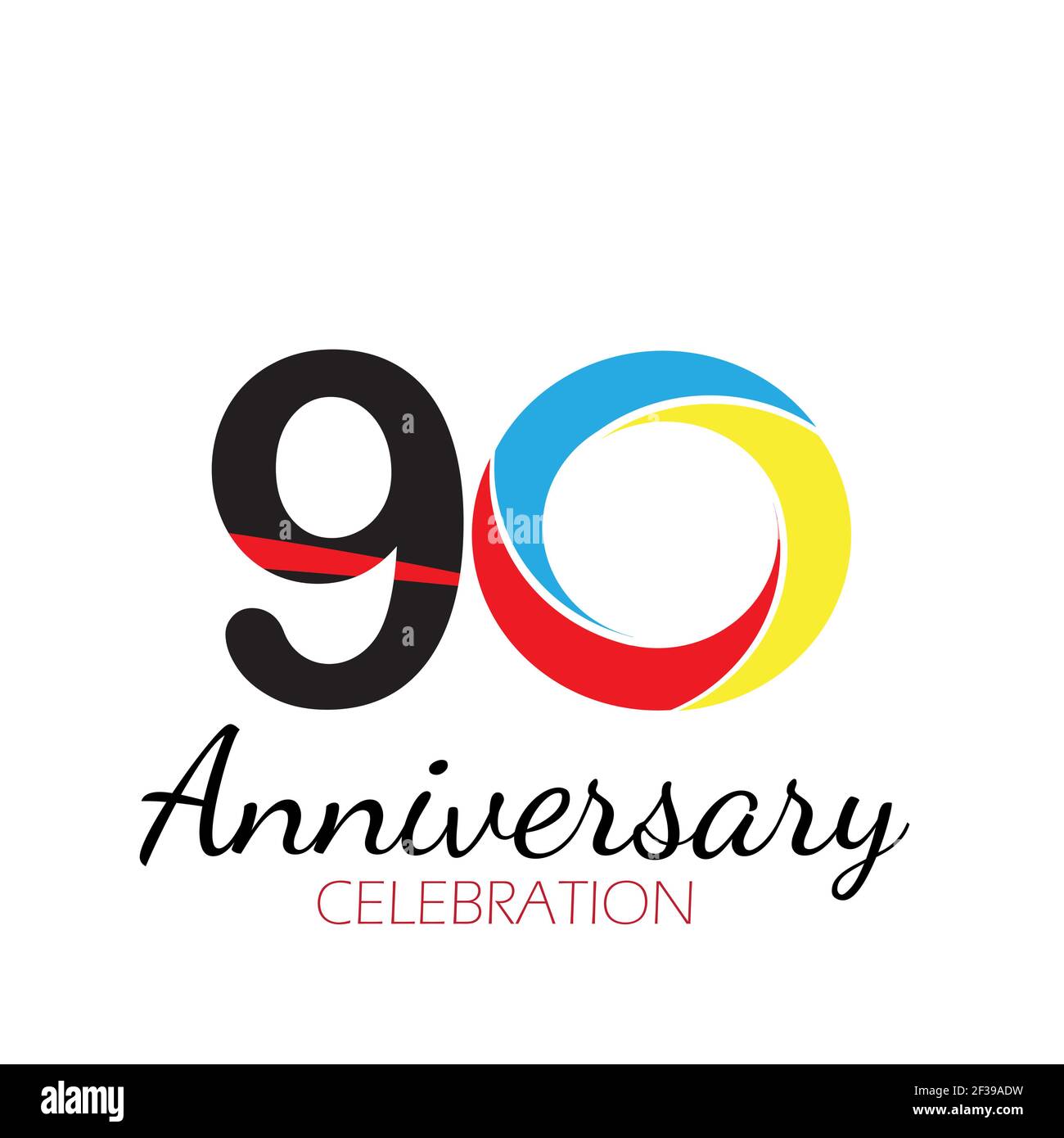 90 YEAR ANNIVERSARY CELEBRATION VECTOR DESIGN TEMPLATE ILLUSTRATION Stock Vector