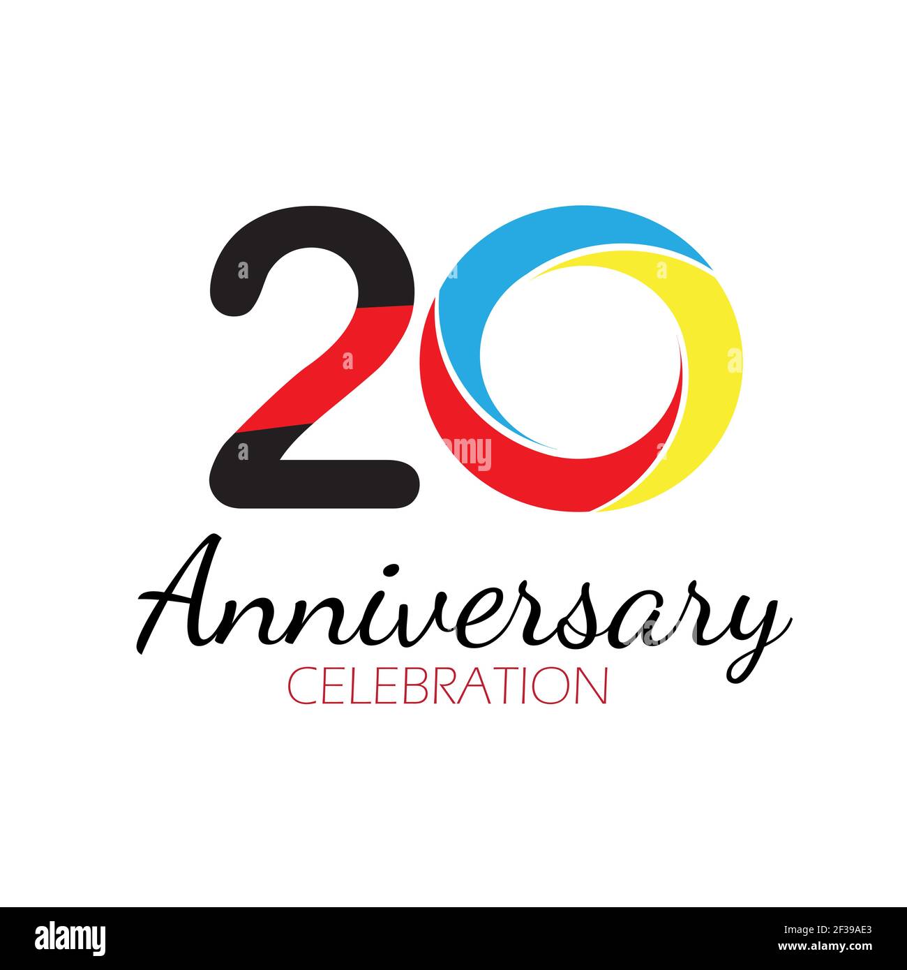 20 YEAR ANNIVERSARY CELEBRATION VECTOR DESIGN TEMPLATE ILLUSTRATION Stock Vector