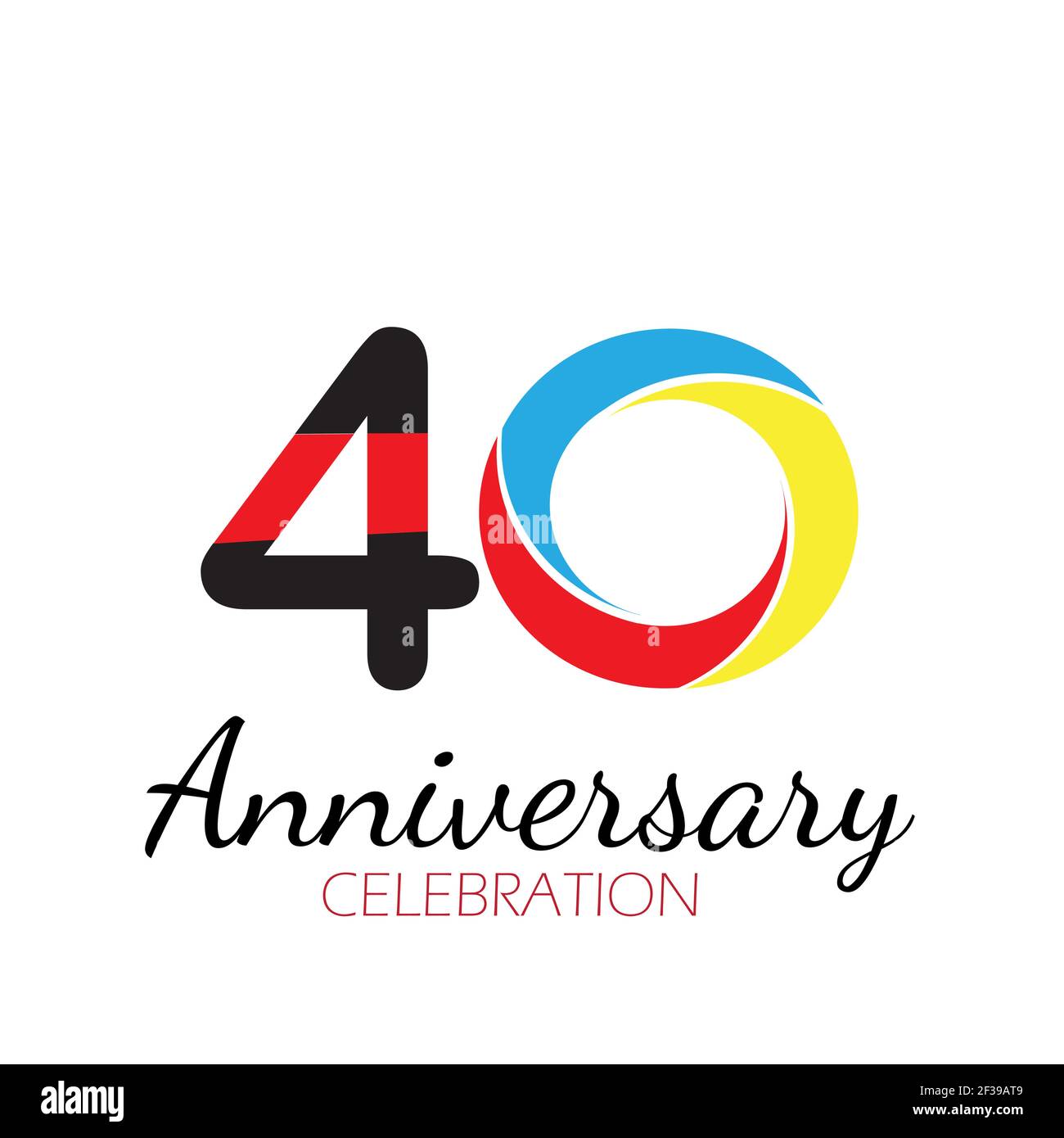 40 YEAR ANNIVERSARY CELEBRATION VECTOR DESIGN TEMPLATE ILLUSTRATION Stock Vector