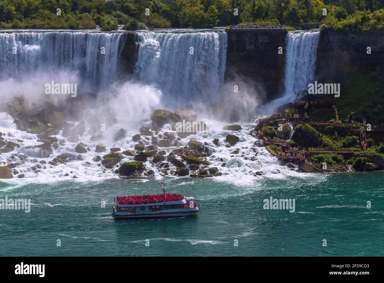 geography / travel, Canada, Niagara Falls, North America Falls, Bridal Veil Falls, Terrapin Point, Hor, Additional-Rights-Clearance-Info-Not-Available Stock Photo