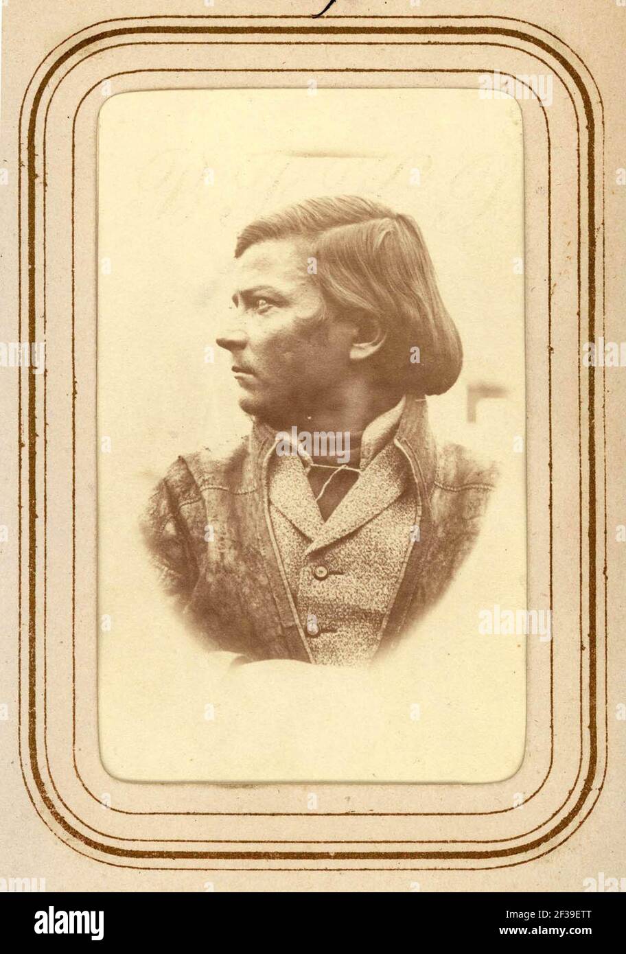 Profilporträtt av Per Olof Amundsson Länta, Sirkas sameby. Lotten von Düben 1868 Stock Photo