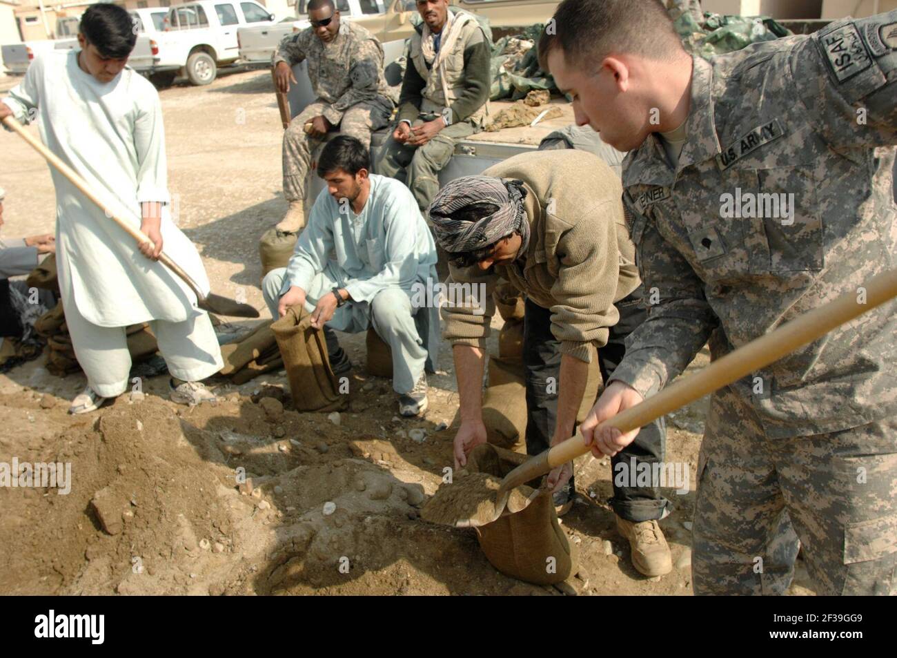 Projects throughout Bagram Airfield . U.S military Stock Photo
