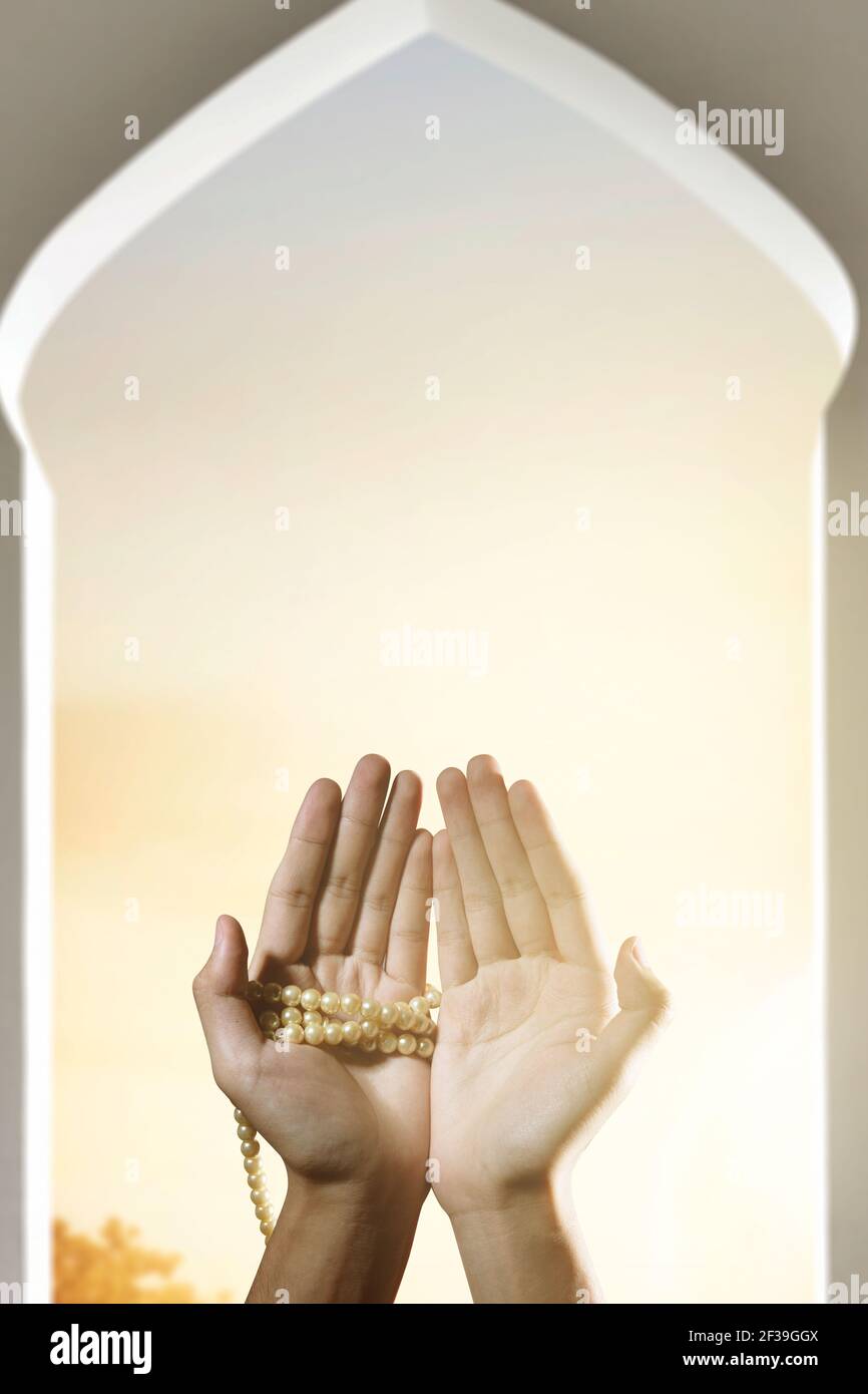 Muslim man praying hands black hi-res stock photography and images - Alamy