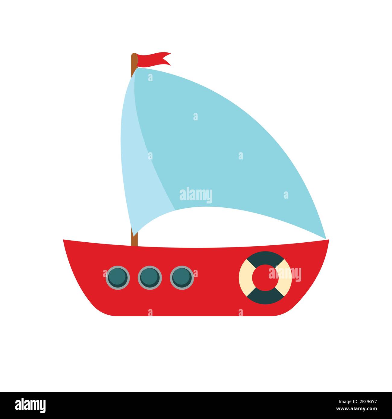 Children's Cute ship simple icon. Vector Illustration EPS10 Stock Vector  Image & Art - Alamy