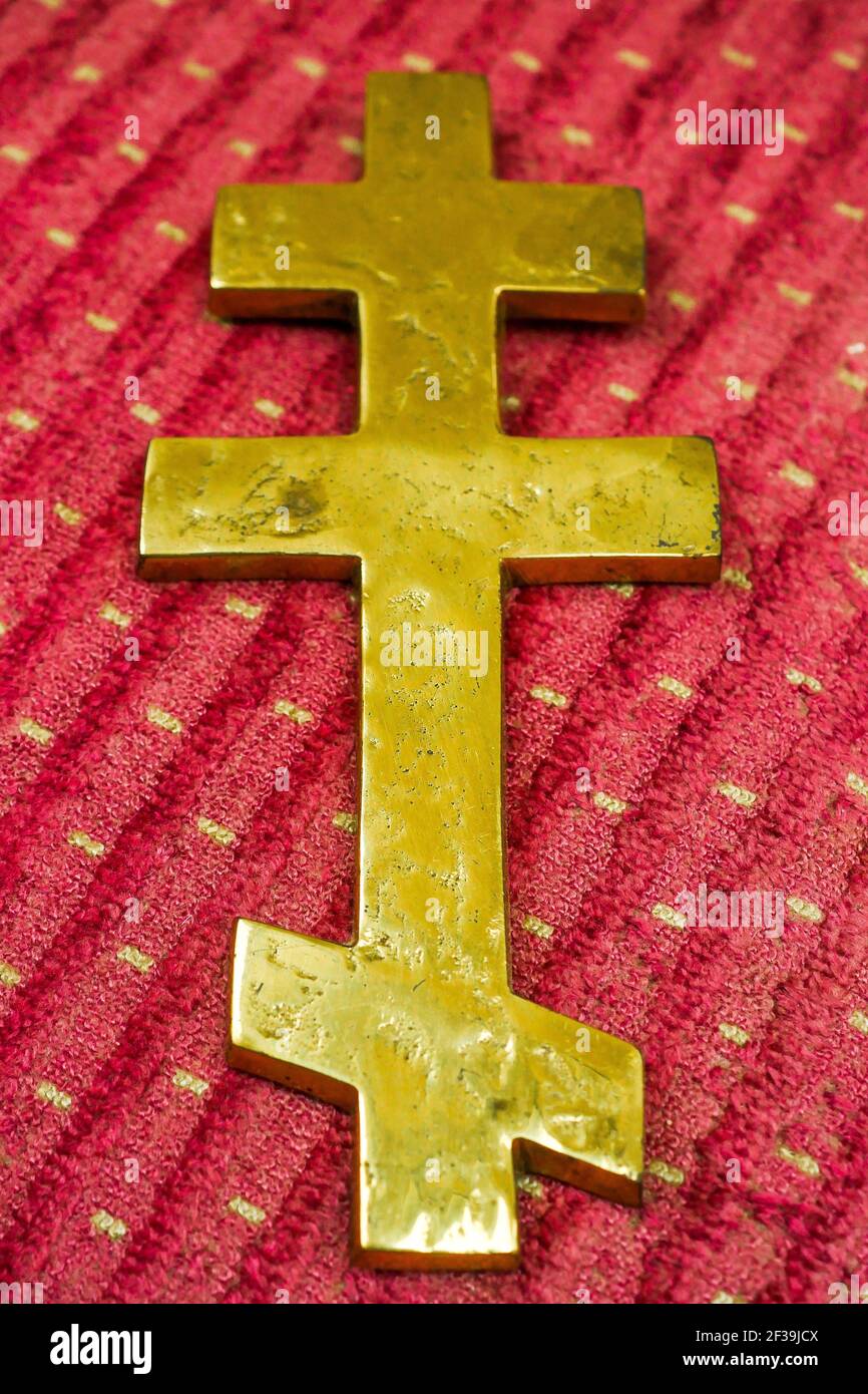 Orthodox cross, Cross, France Stock Photo