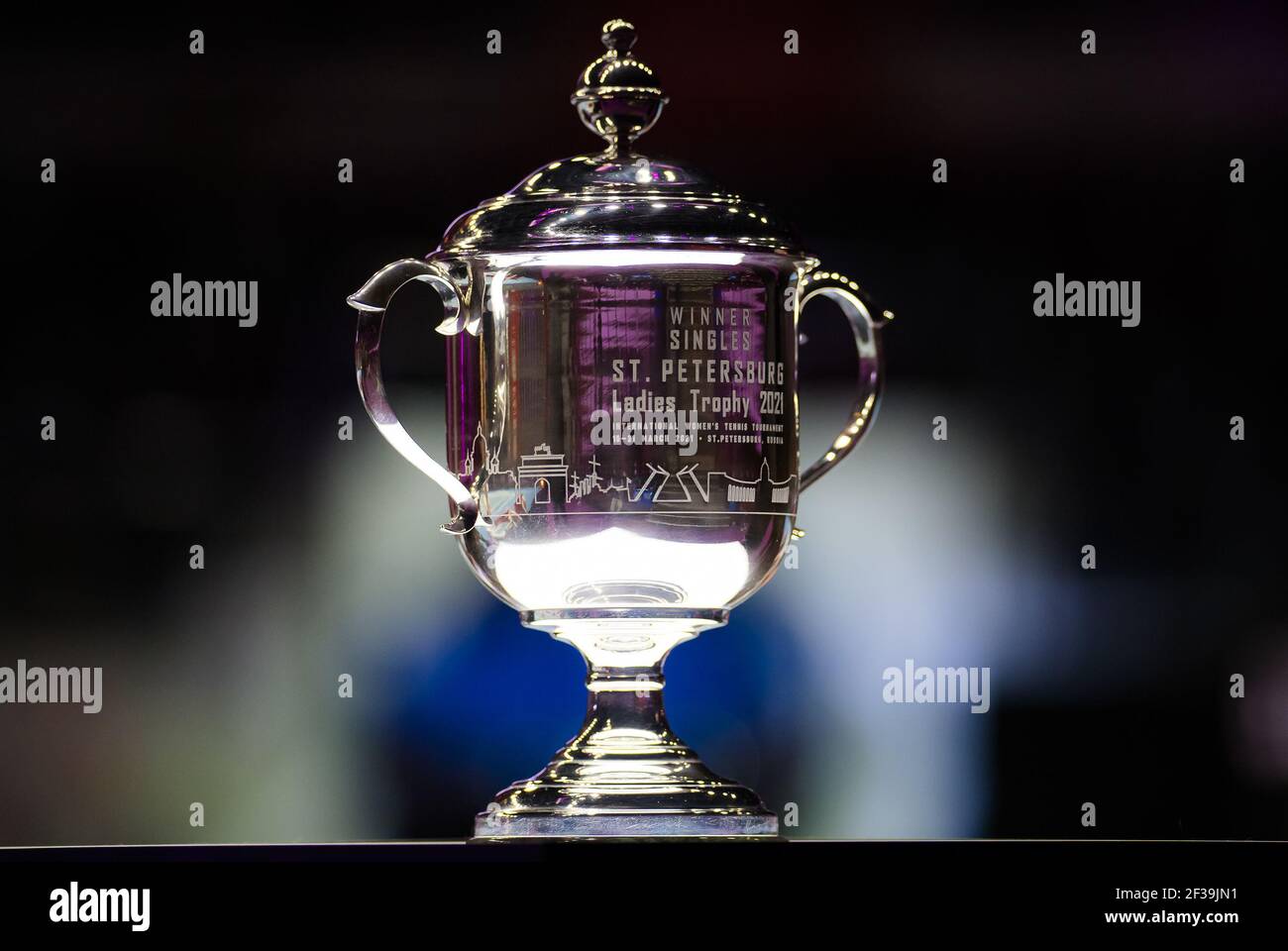 Singles Winners Trophy at the 2021 St Petersburg Ladies Trophy, WTA 500  tennis tournament on March