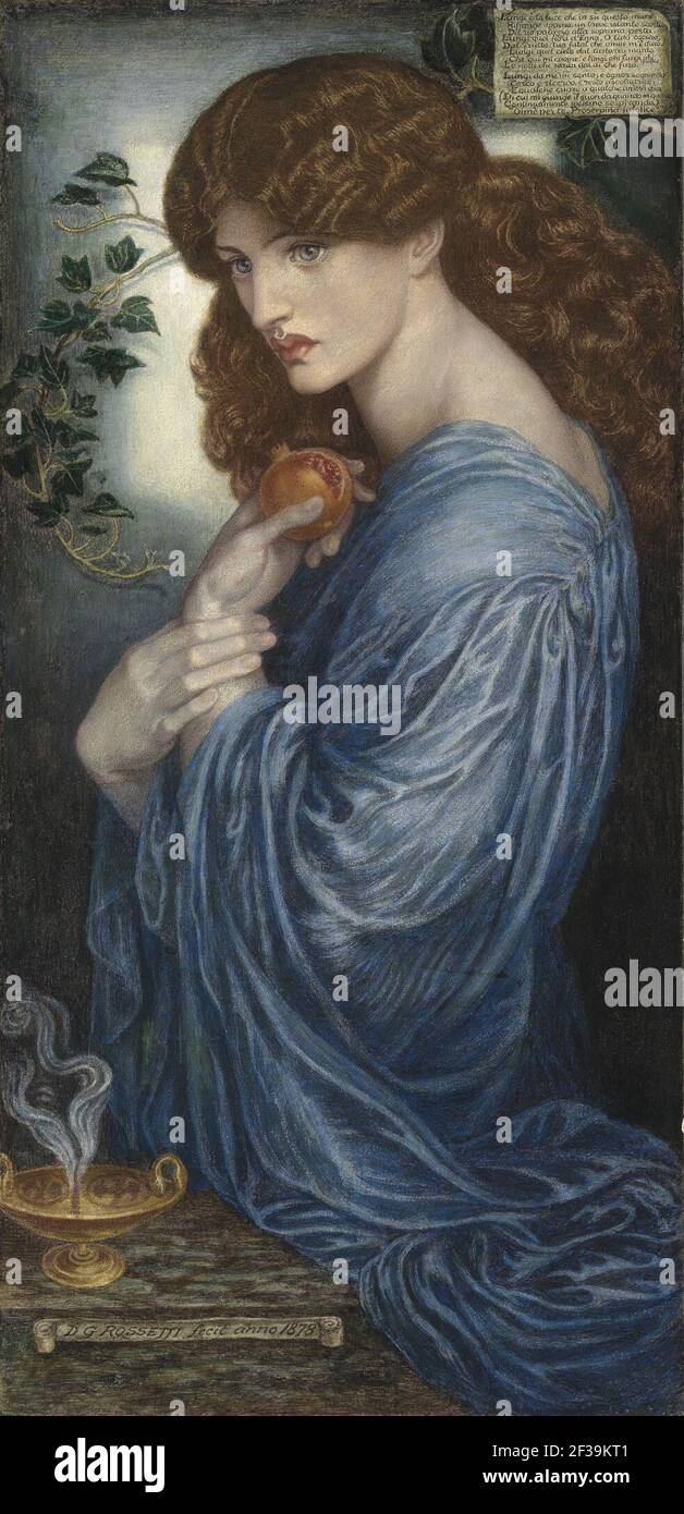 Proserpine by Dante Gabriel Rossetti (1878, Christie's). Stock Photo