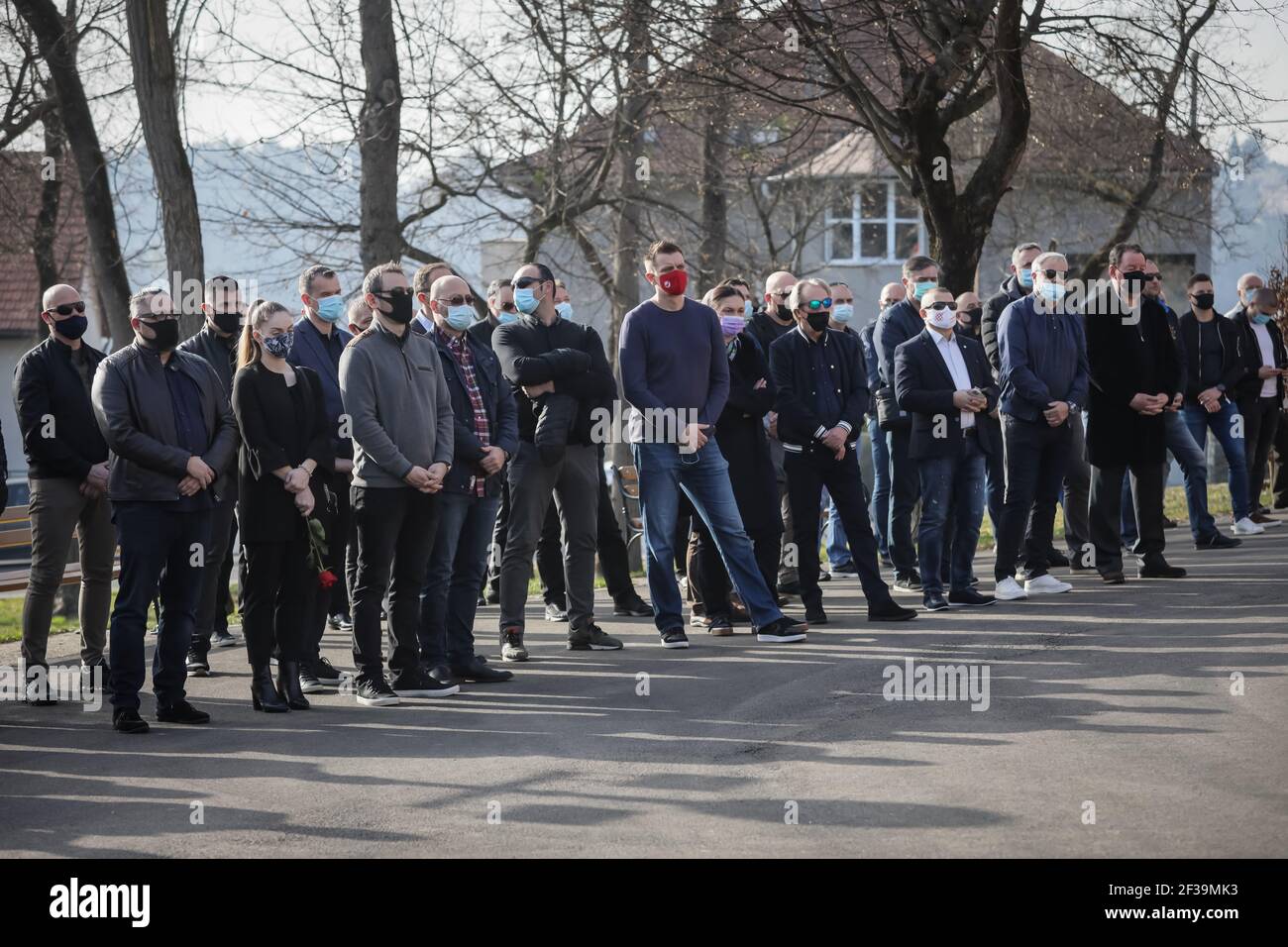 Funeral of Zlatko Saracevic at the Mirogoj Cemetery in Zagreb. Zlatko Saracević is a famous Croatian handball player who won a gold medal with the Yug Stock Photo