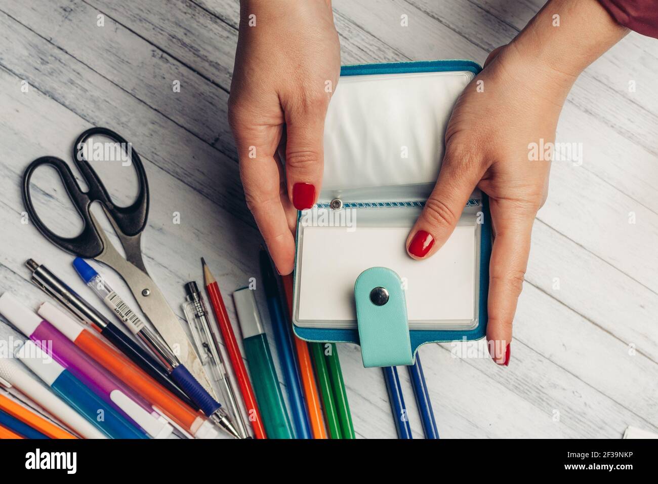 Scissors, and other office, desk, or school equipment Stock Photo - Alamy