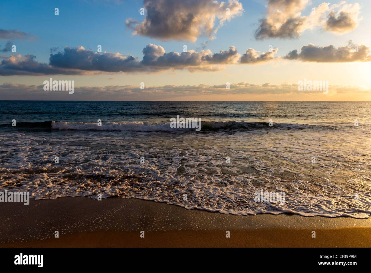 Dramatic sunset over ocean. Sky with clouds Stock Photo - Alamy