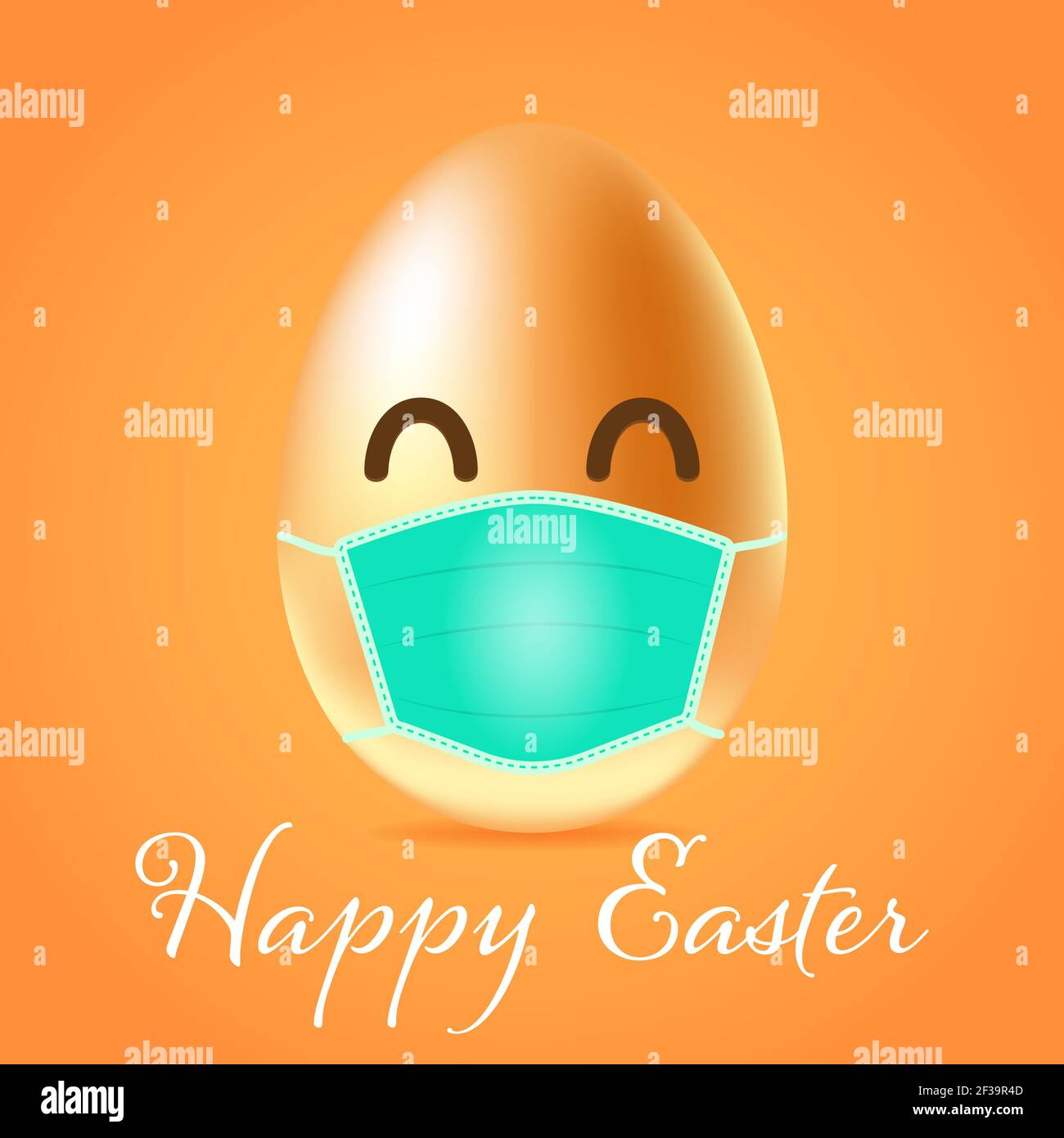 Easter egg in medical face mask. Happy Easter. Stock Vector