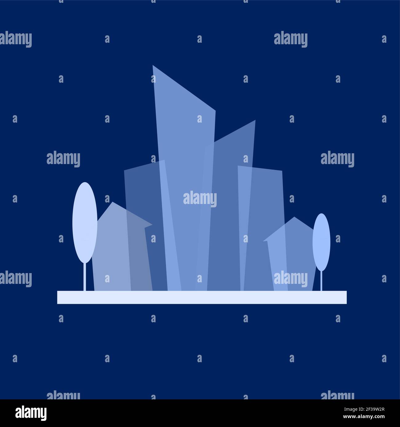 Vector logo flat city Stock Vector