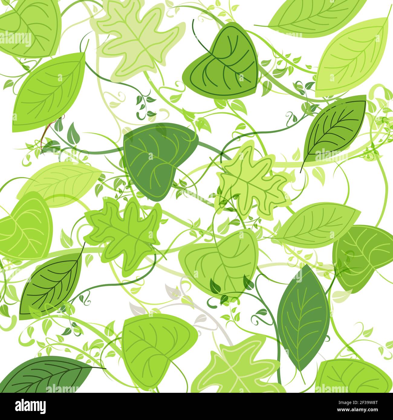 Vector green leaves, spring background Stock Vector Image & Art - Alamy