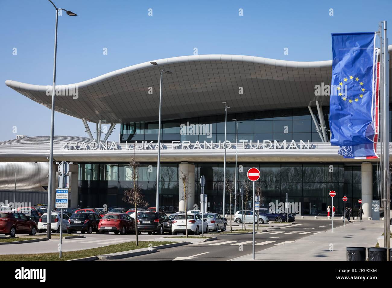Zagreb Airport Franjo Tudjman was named the best airport in Europe in 2020 in the group of airports from 2 to 5 million passengers. Stock Photo