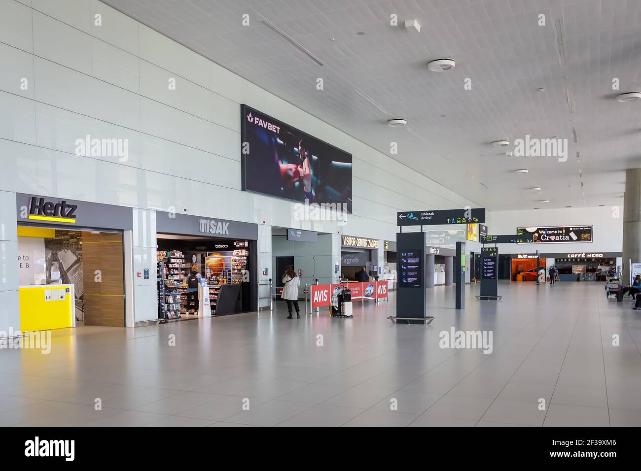 Zagreb Airport Franjo Tudjman was named the best airport in Europe in 2020 in the group of airports from 2 to 5 million passengers. Stock Photo
