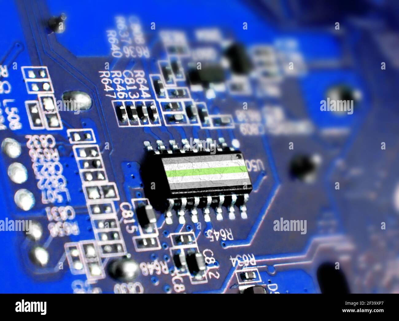 Electronic Board With Embedded Microchip And Shown Flag Of Agender Pride The Concept Of Modern Computer Technologies Stock Photo Alamy Electronic Board With Embedded Microchip And Shown Flag Of Agender Pride The Concept Of Modern Computer Technologies Stock Photo Alamy