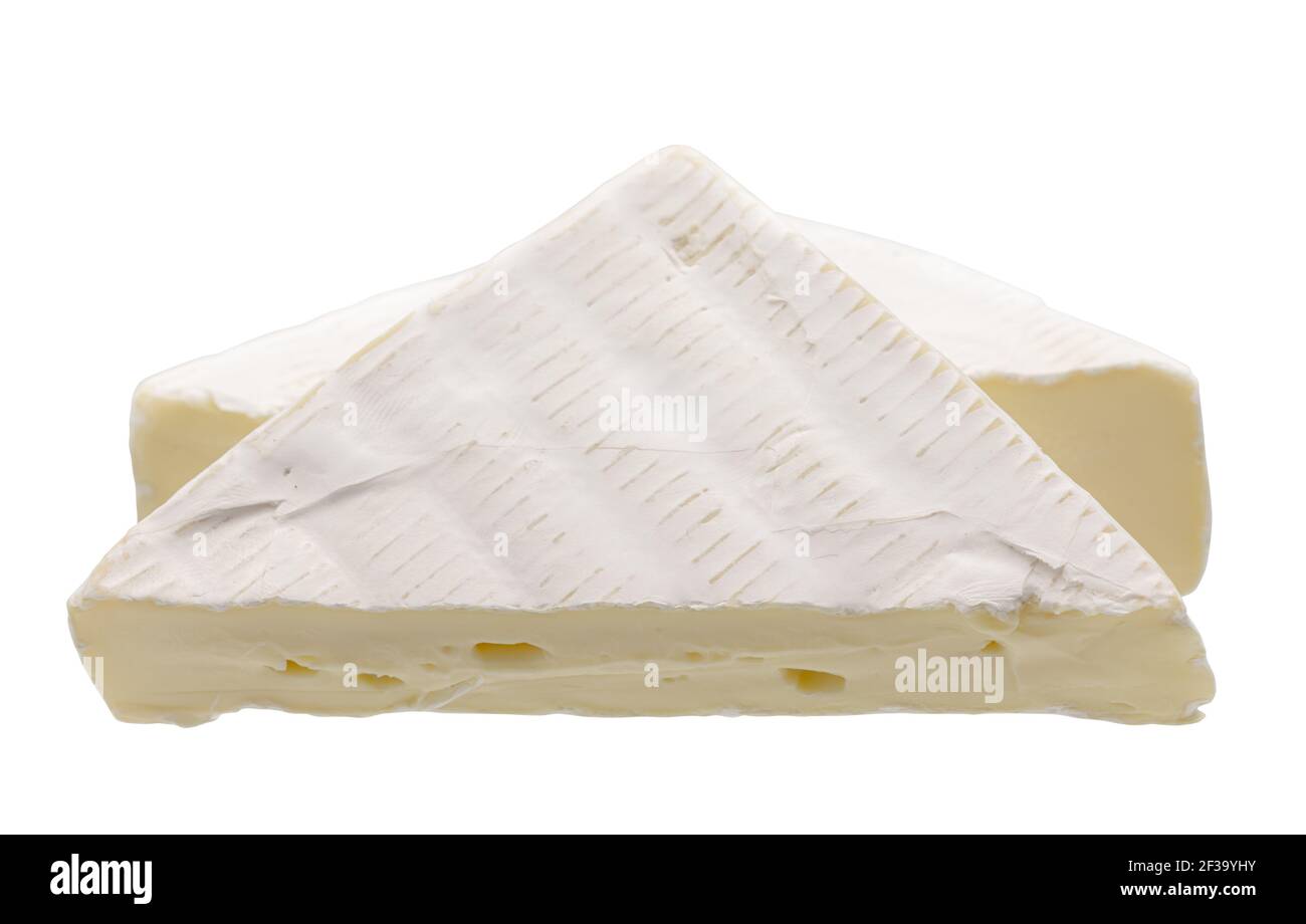 Brie or camambert cheese isolated on white background. Soft cheese