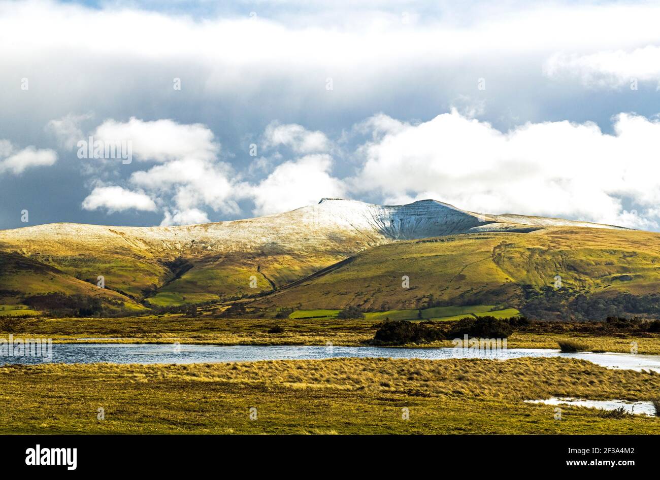 Pen y Fan and Corn Du Brecon Beacons National Park in March Stock Photo