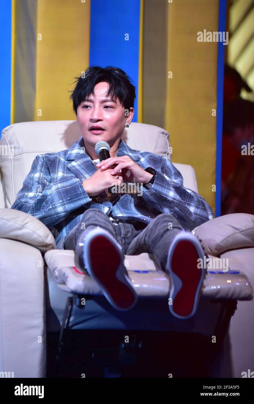 Taiwanese actor and singer Julian Chen attends a road show in Shanghai ...