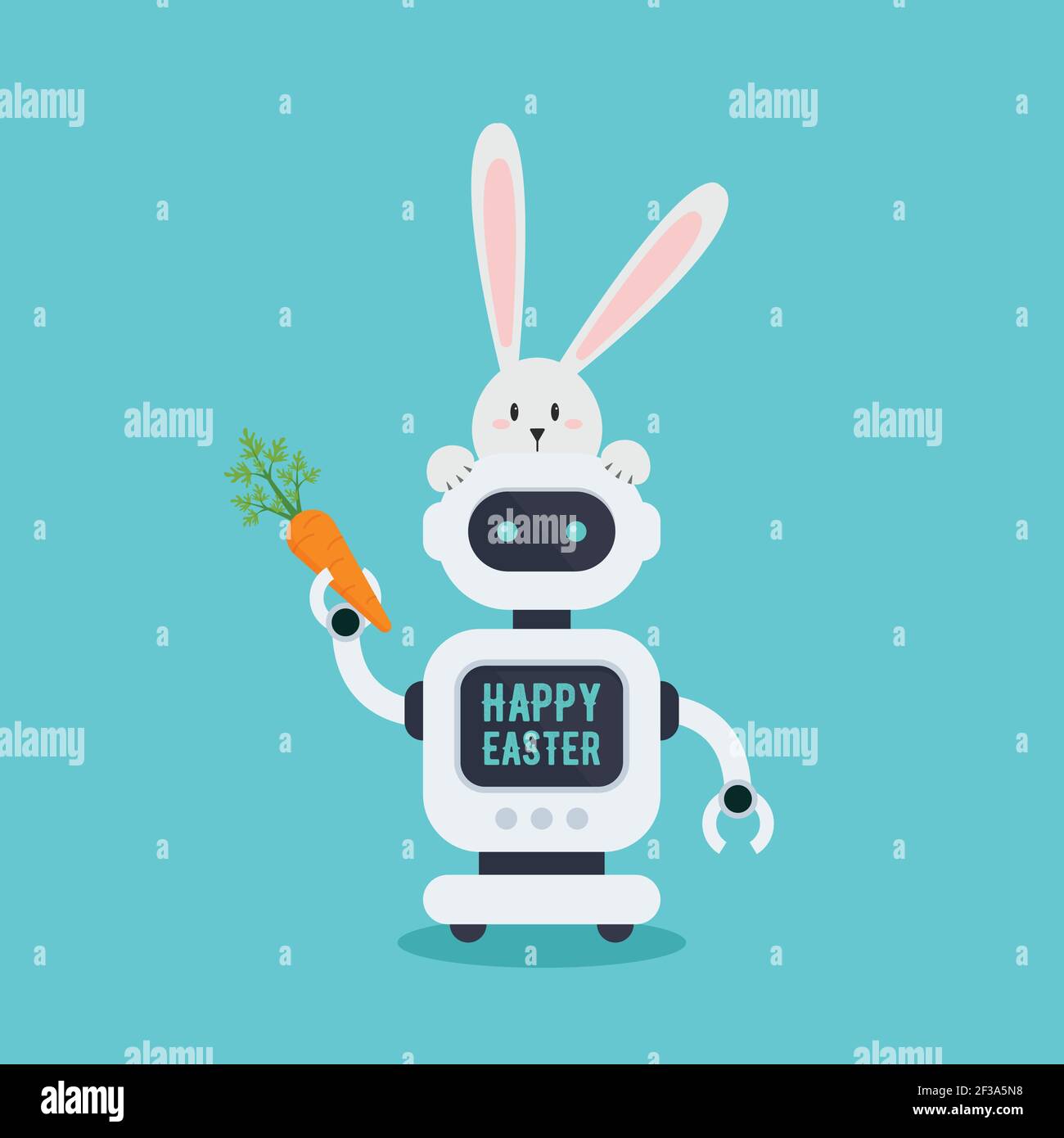 Chatbot in vector illustration. Future machine robot. Flat style design Stock Vector