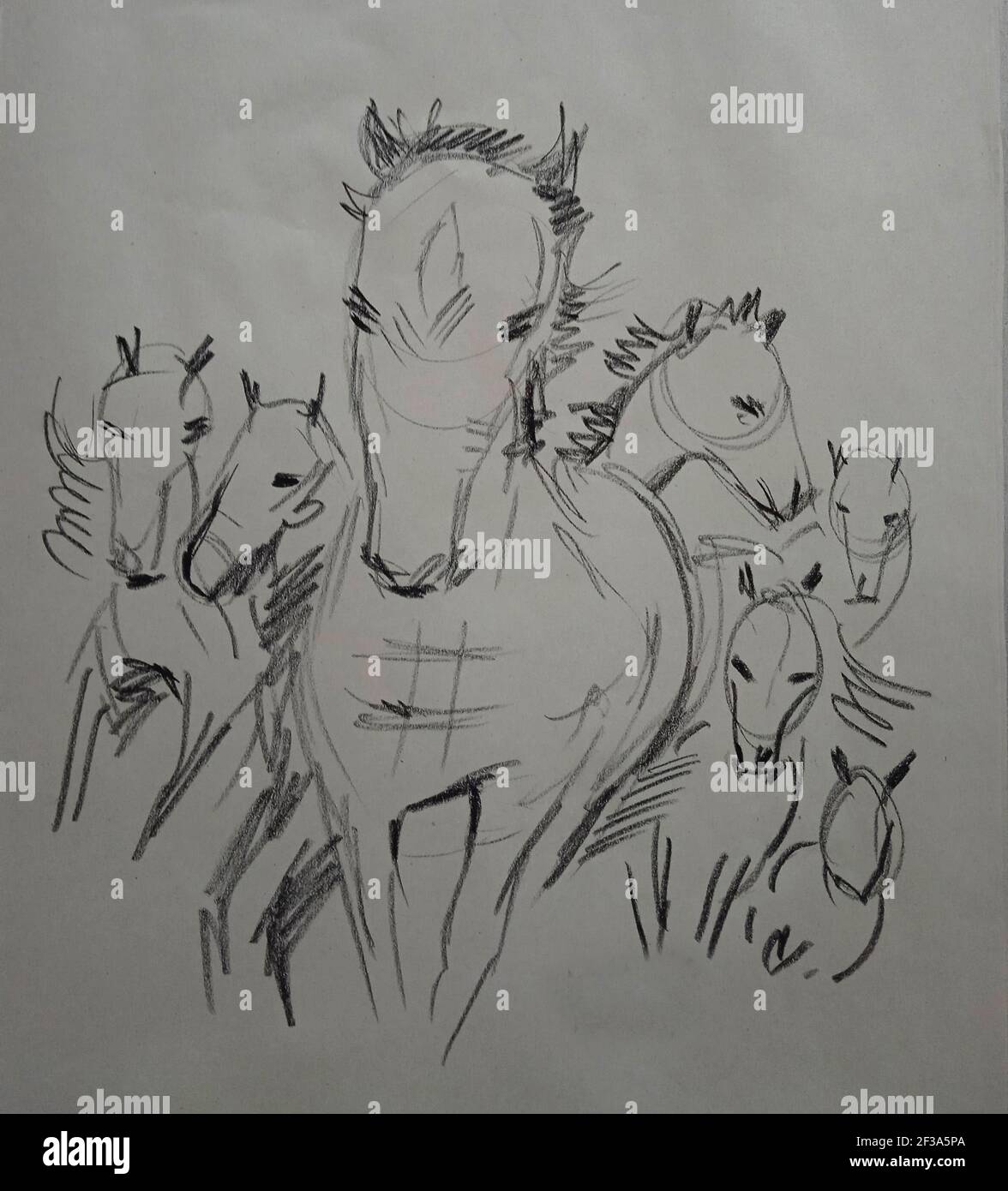Art ,painting ,drawing,Fine art , running horse, Lucky, Thailand Stock Photo