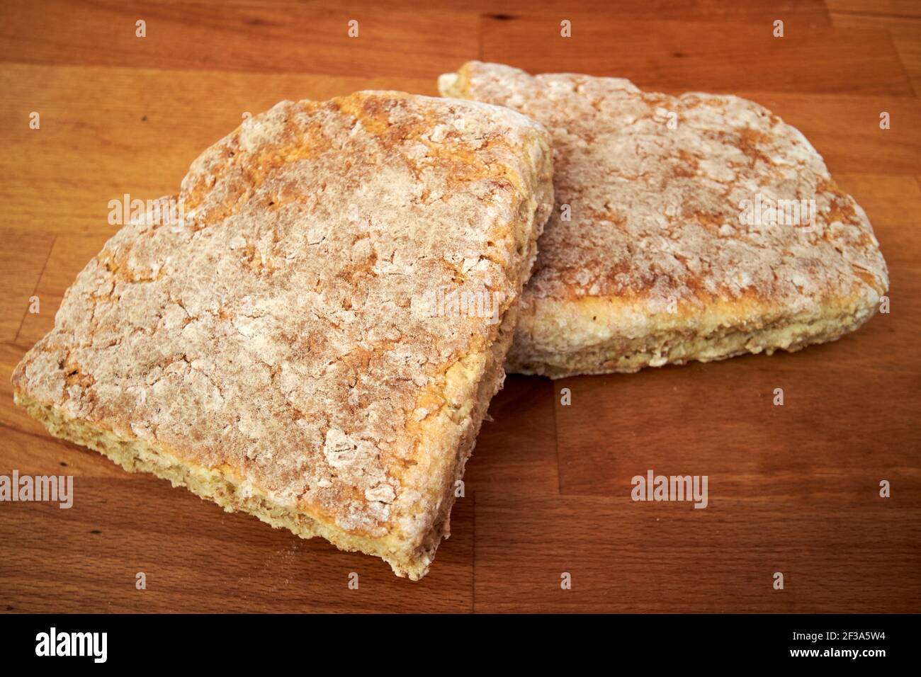 wheaten farls irish bread produced in home bakery by hand Stock Photo